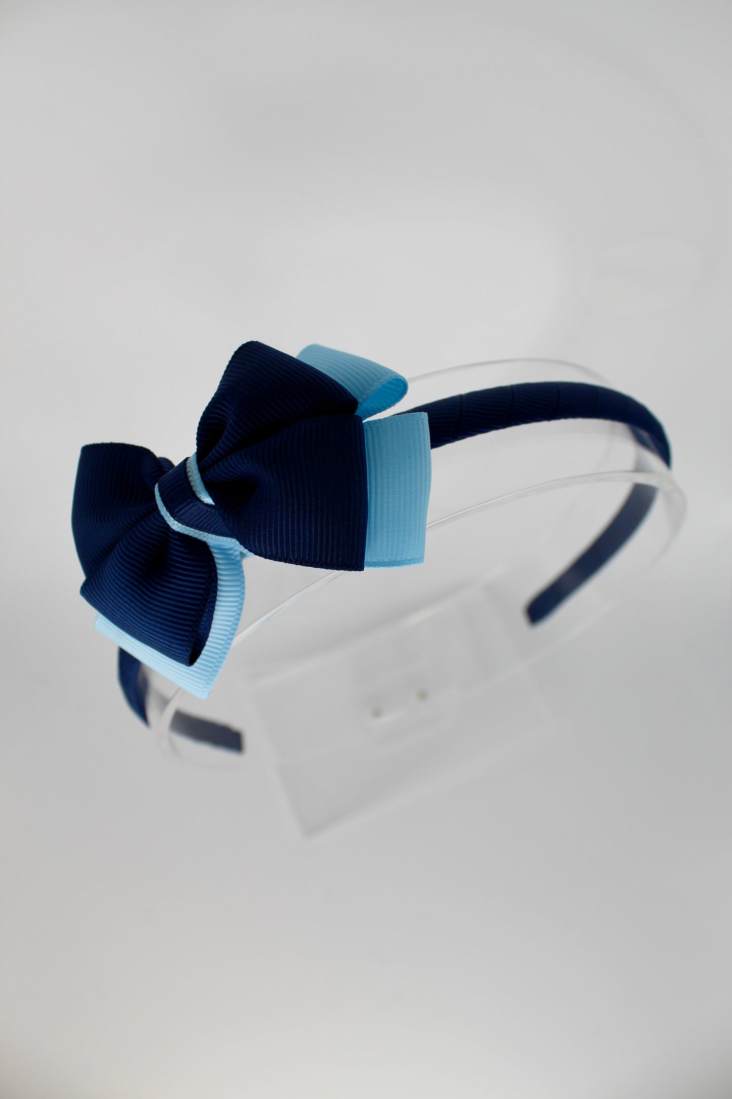 Bow Hairband - Navy Blue and Blue Topaz