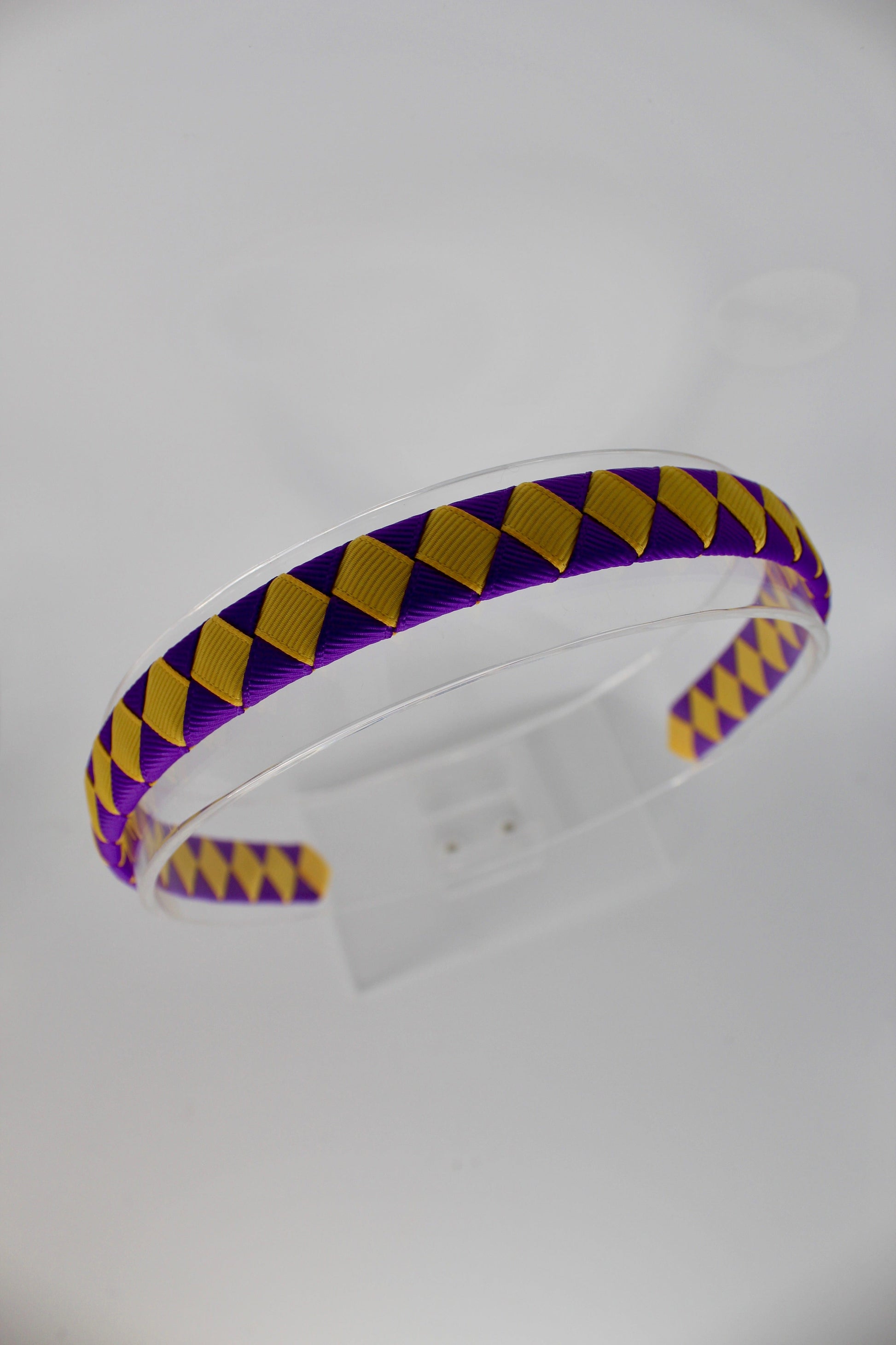 Pleated Purple and Yellow Gold Hairband