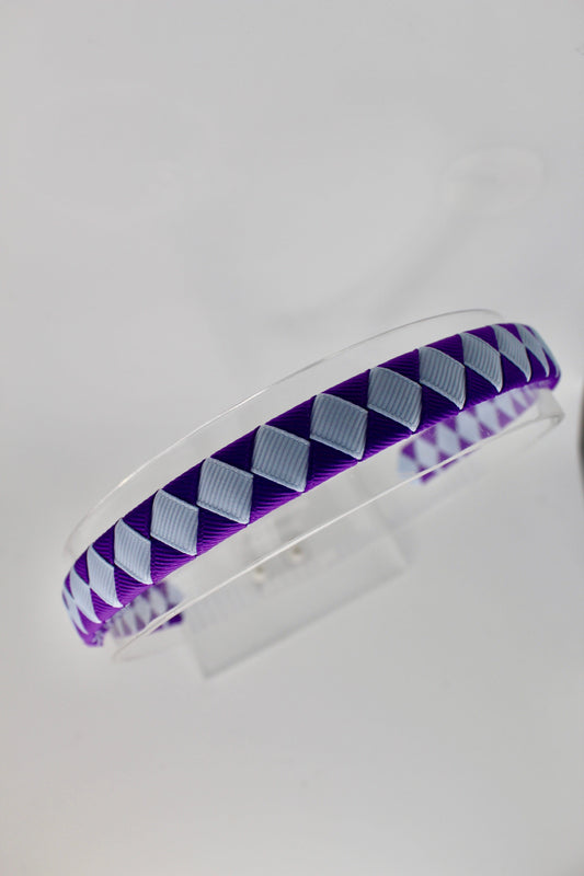 Pleated Purple and Bluebell Hair Band