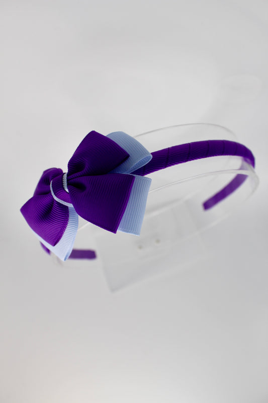 Bow Hair Band - Purple and Bluebell