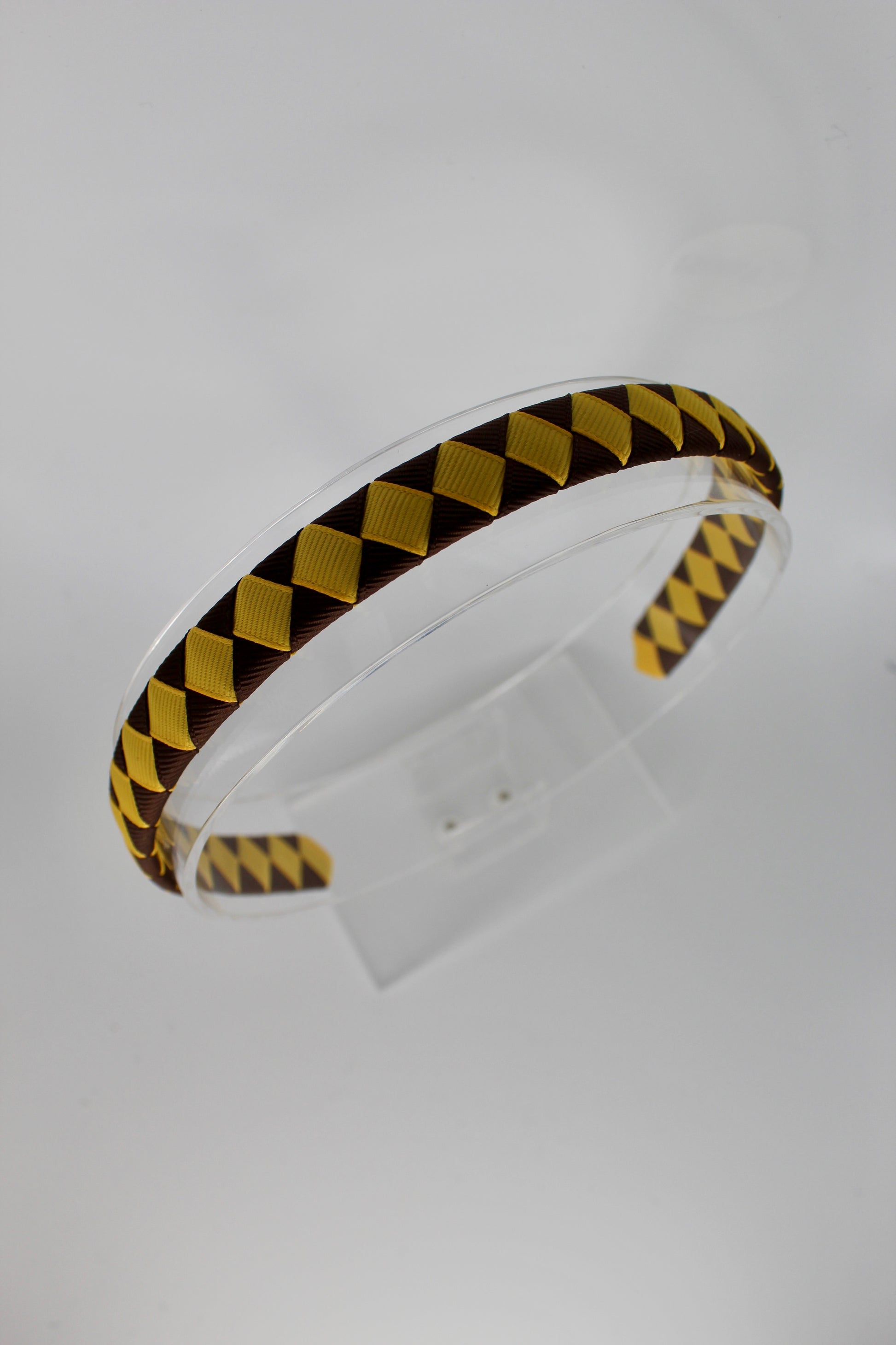 Pleated Brown and Yellow Gold Hairband