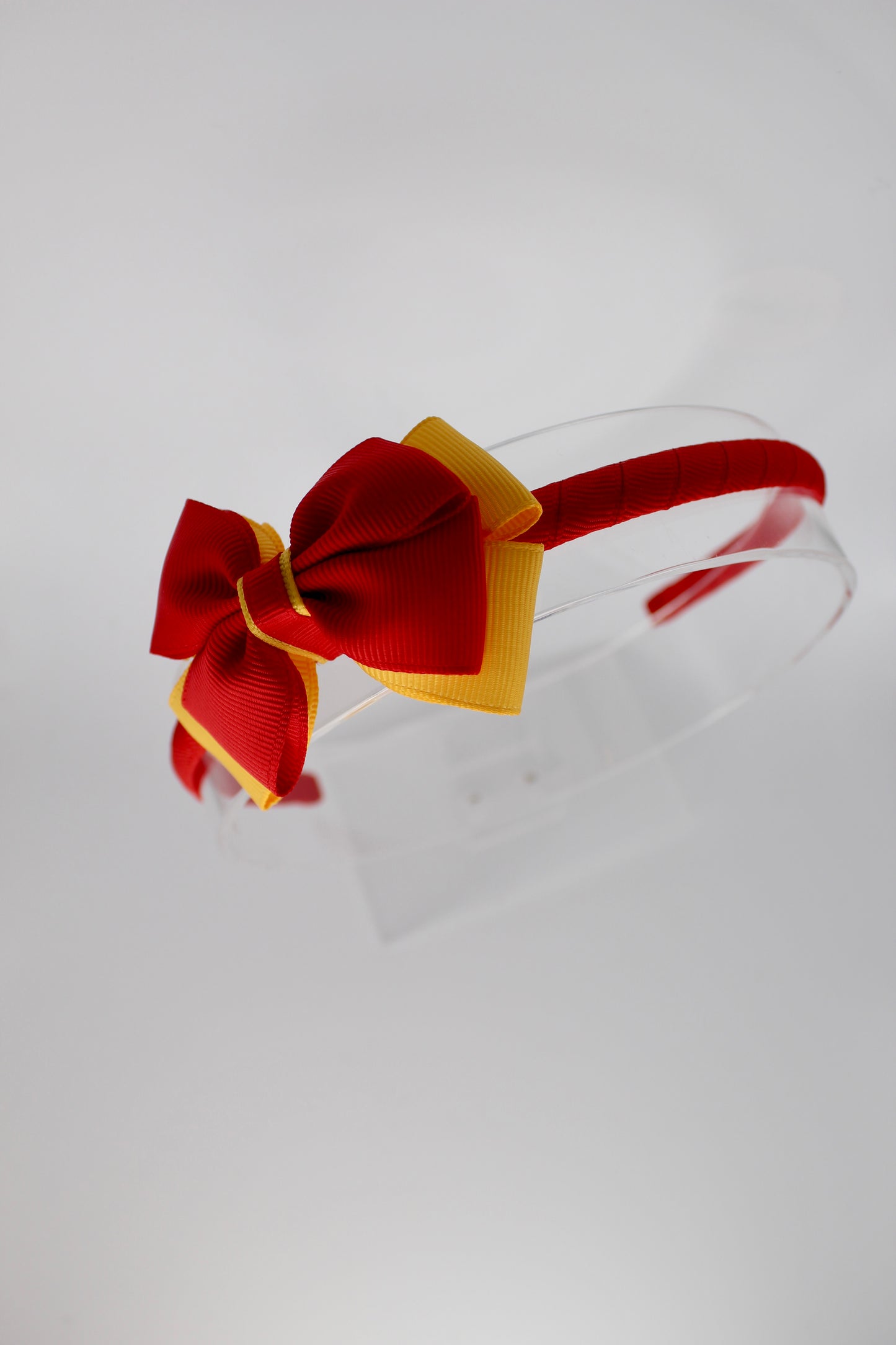 Bow Hairband - Red and Yellow Gold