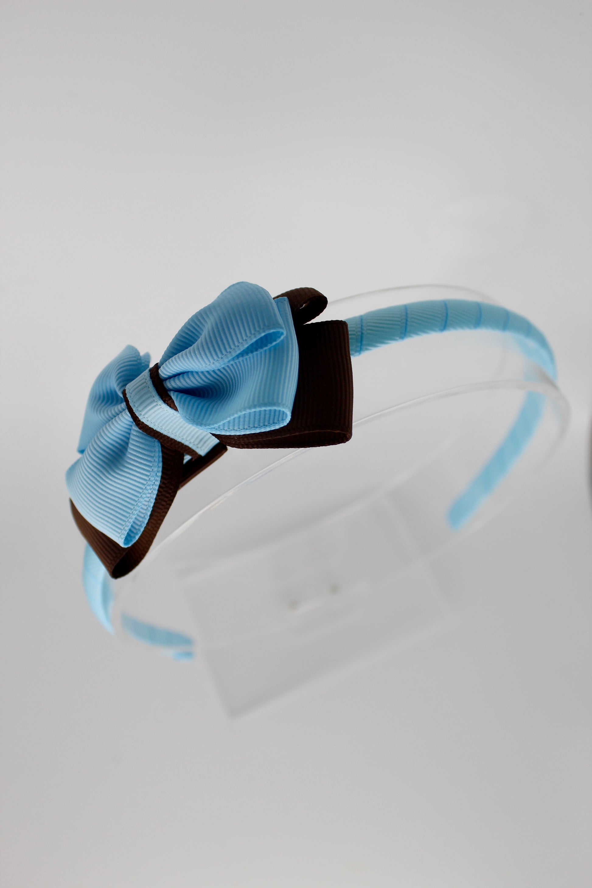 Bow Hairband - Blue Topaz and Brown