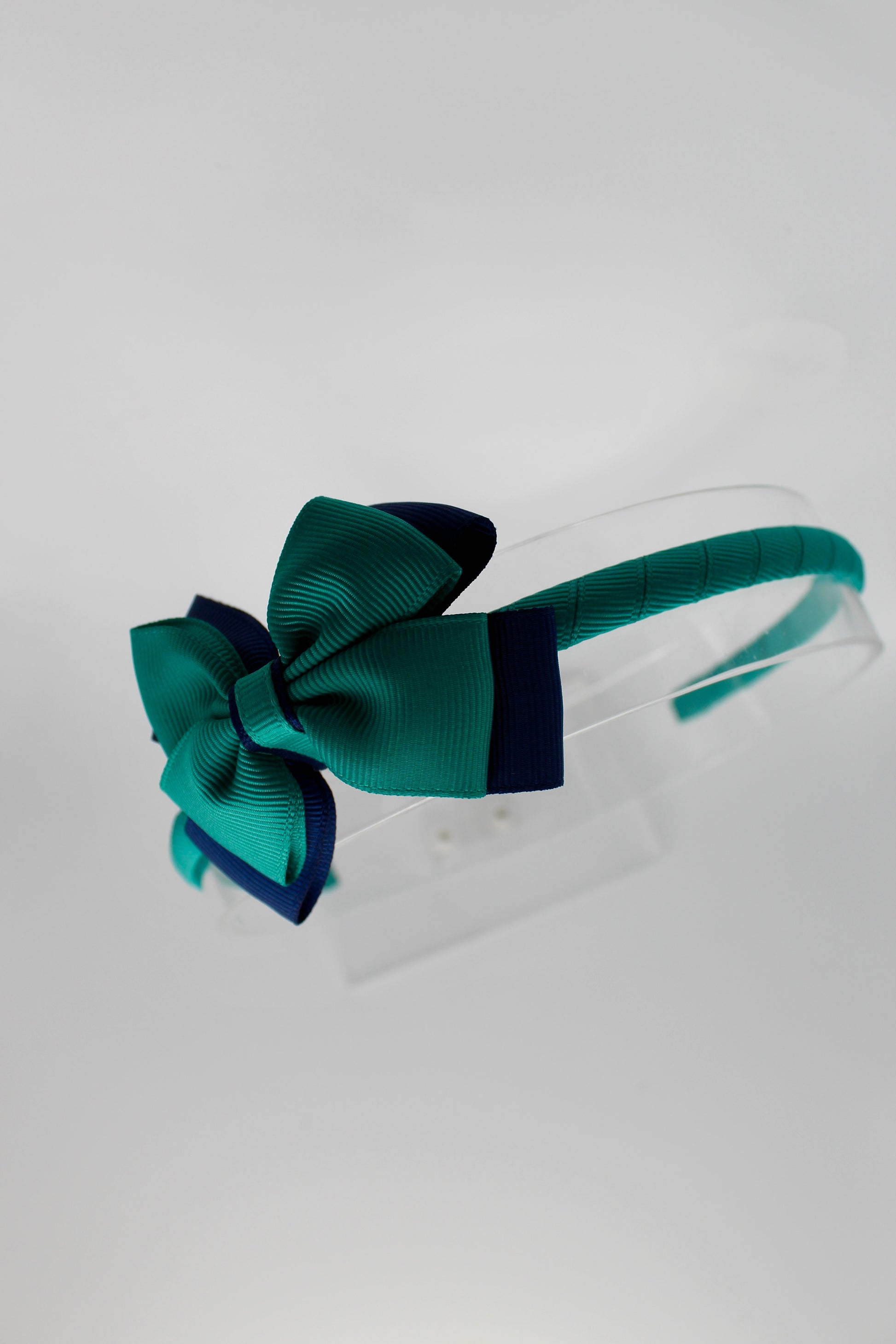 Bow Hairband - Jade Green and Navy