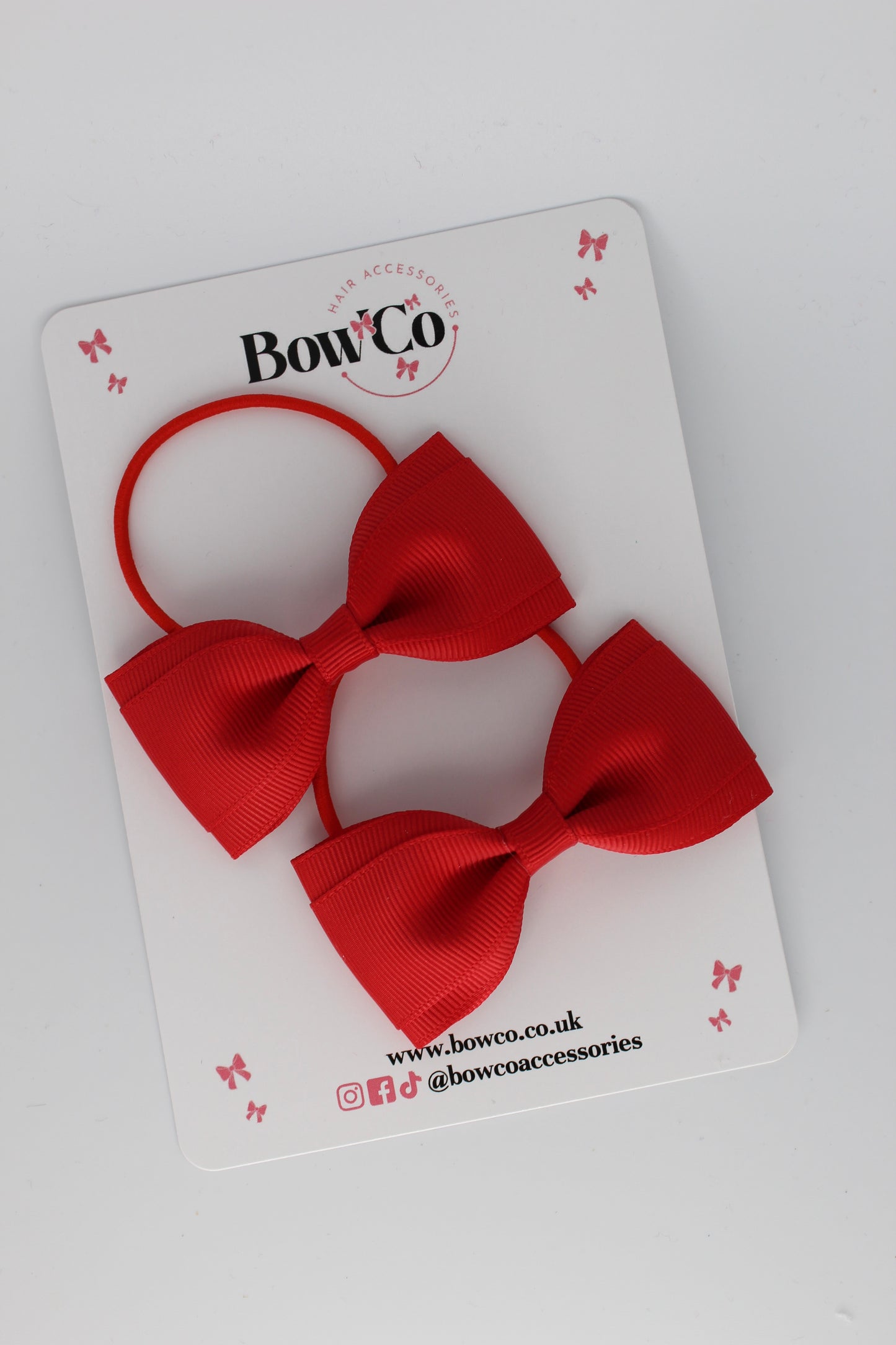 3 Inch Tuxedo Bow - Elastic - 2 Pack - Red