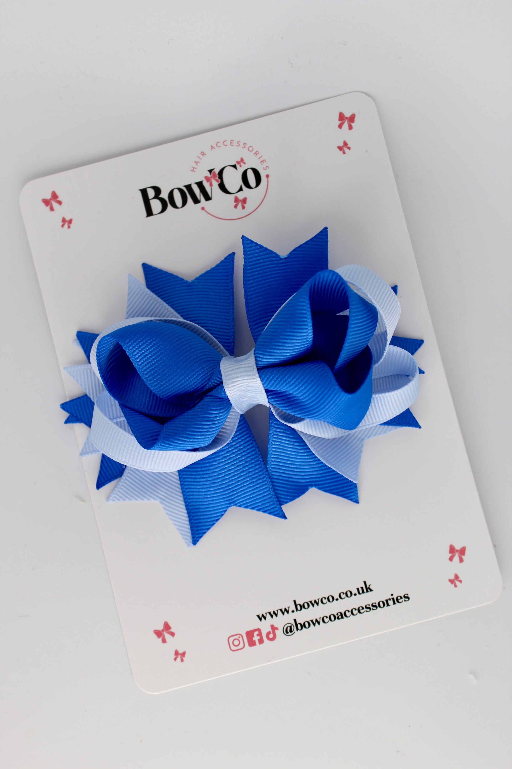 Royal Blue and Bluebell Loopy Stacked Bow