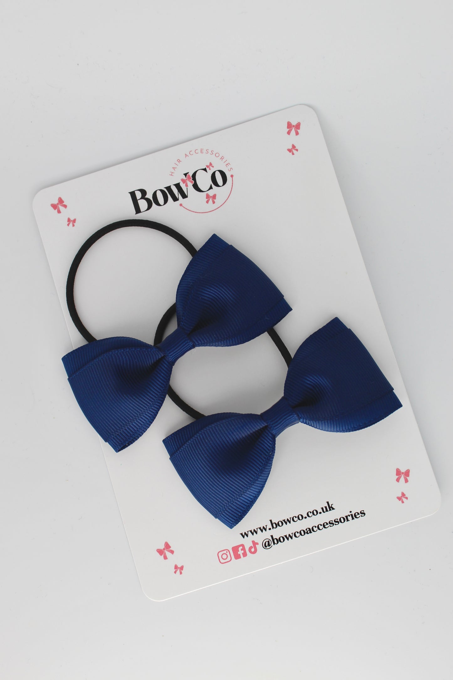 3 Inch Tuxedo Bow - Elastic - 2 Pack - Navy Blue