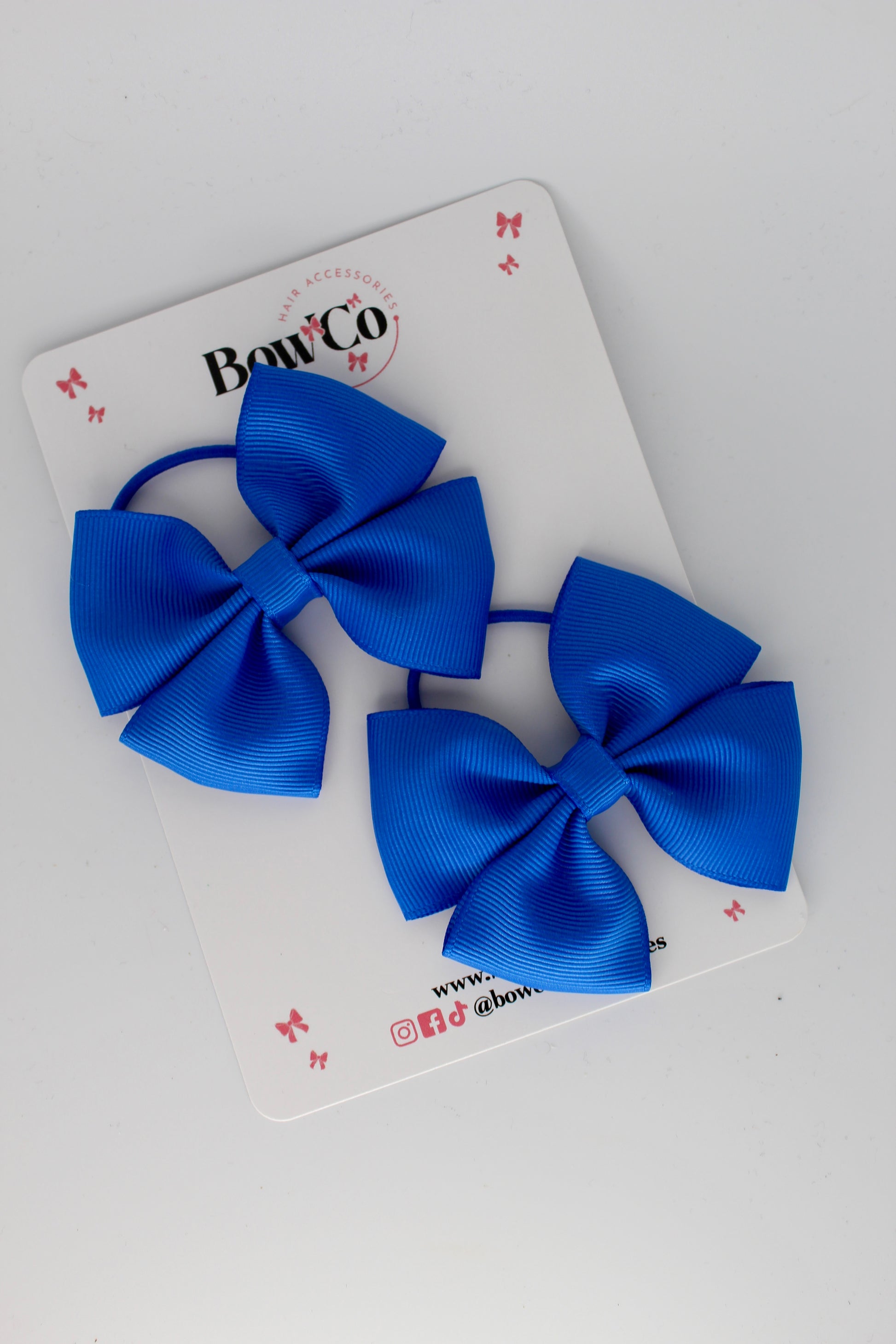 3 Inch Twist Bow - 2 Pack - Elastic Band - Royal Blue