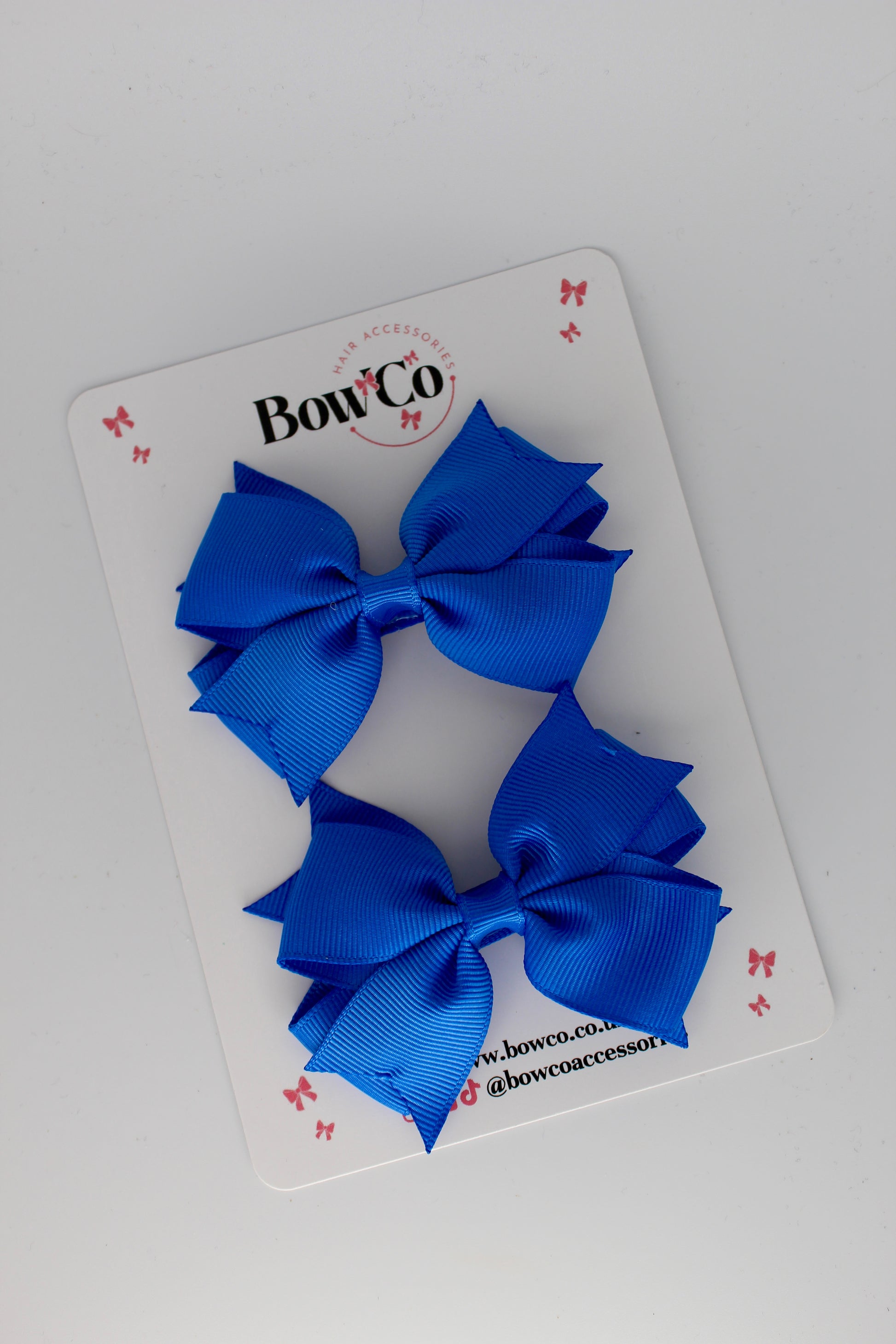 Royal Blue - Layer Tail Bow Set - Clip