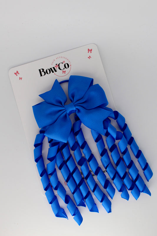 3 Inch Pinwheel Corker Bow - Elastic Bobble - Royal Blue