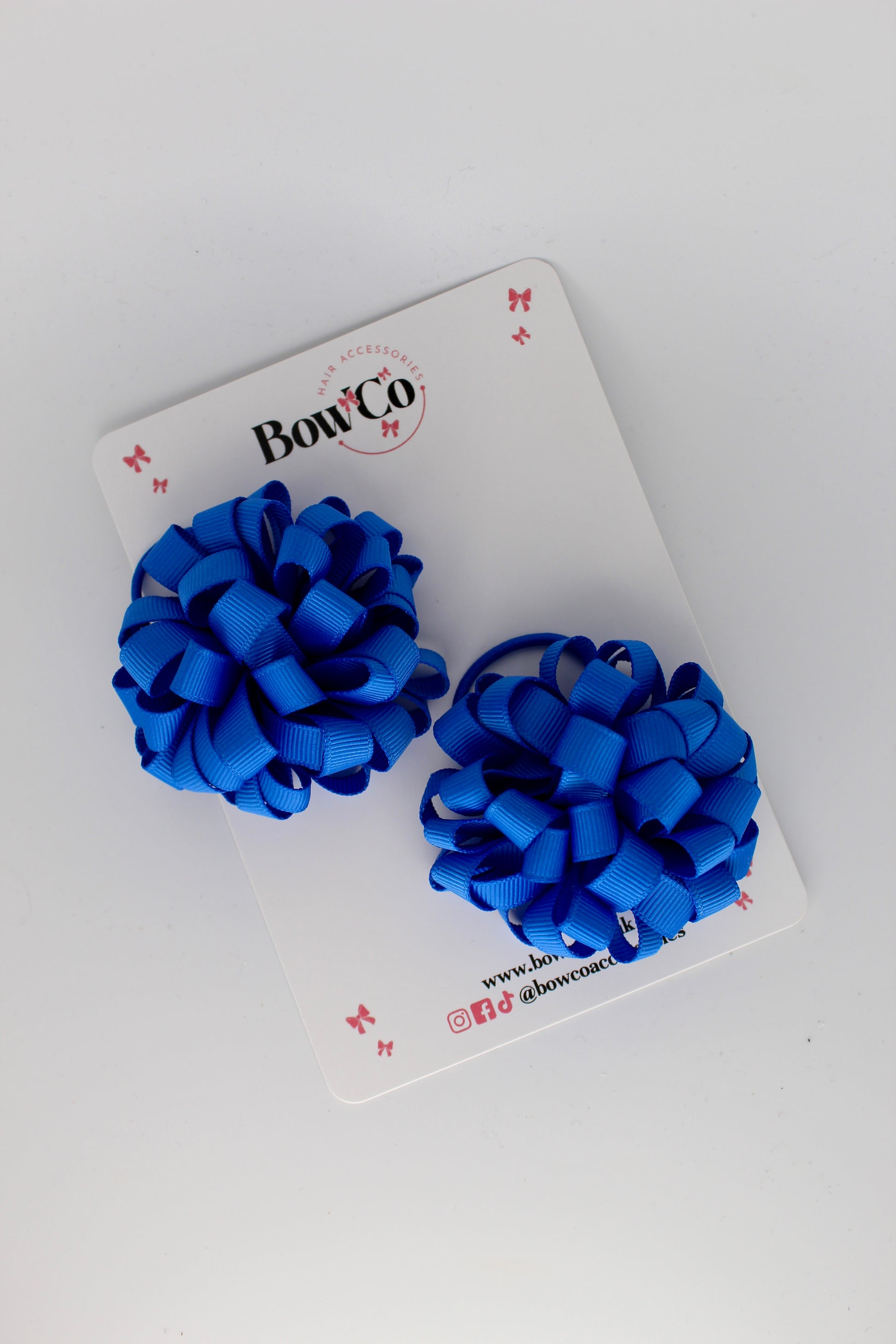 2.5 Inches Pom Pom Elastic Bobble - Royal Blue