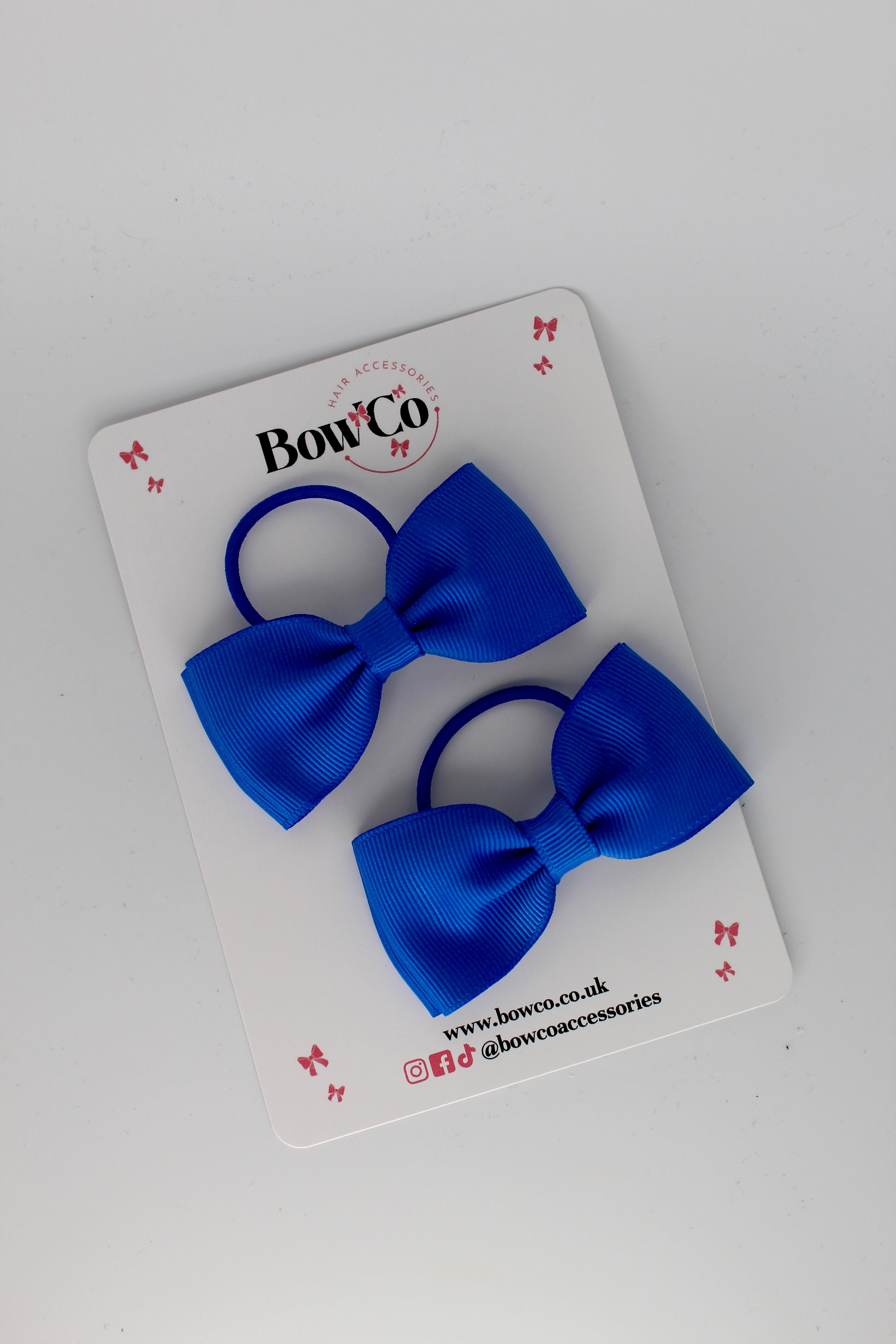 Royal Blue - Double Lapel Bow Set - Elastic