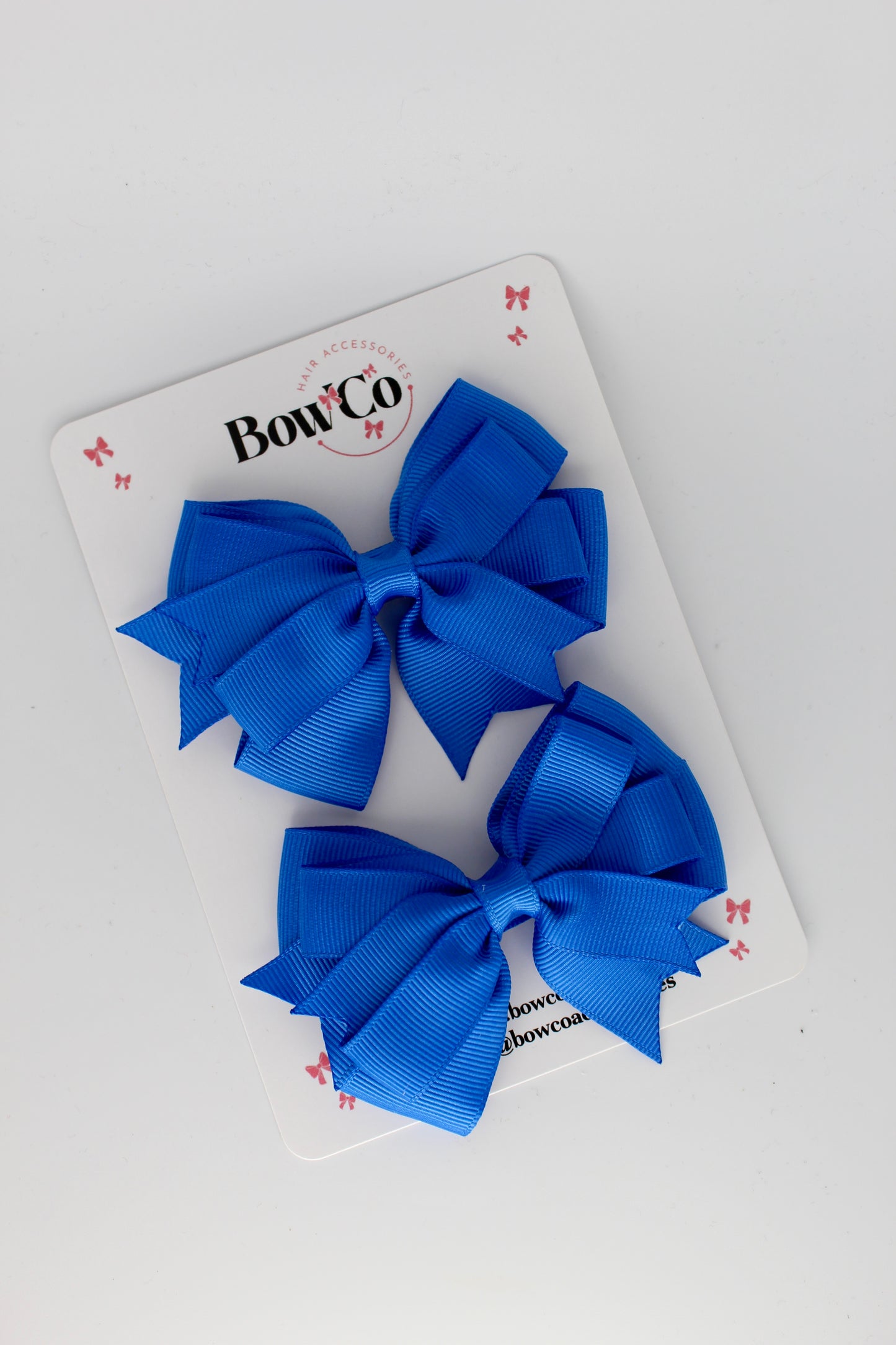 Royal Blue - Double Tail Bow Set - Clip