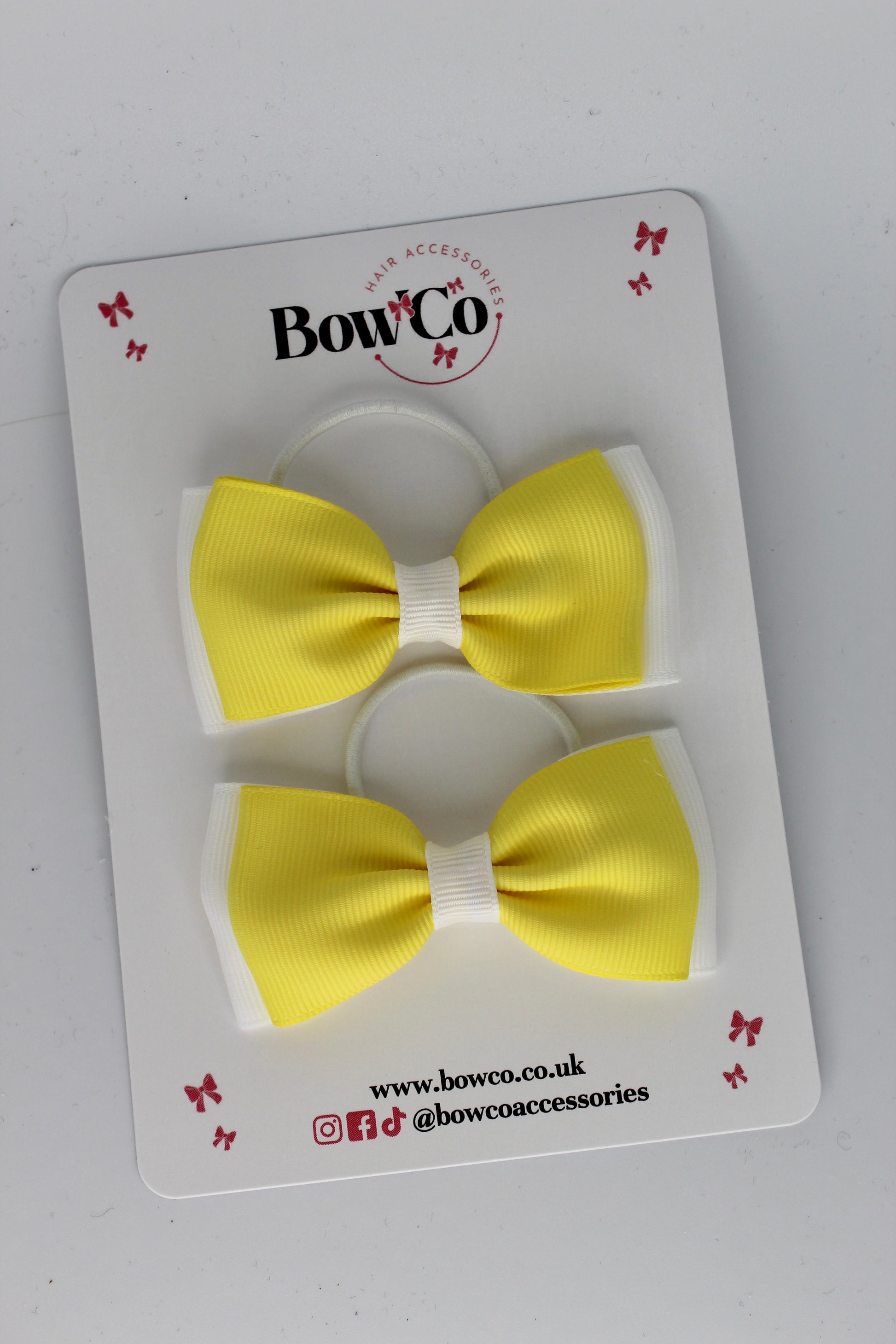 3 Inches Double Lapel Bow - Lemon