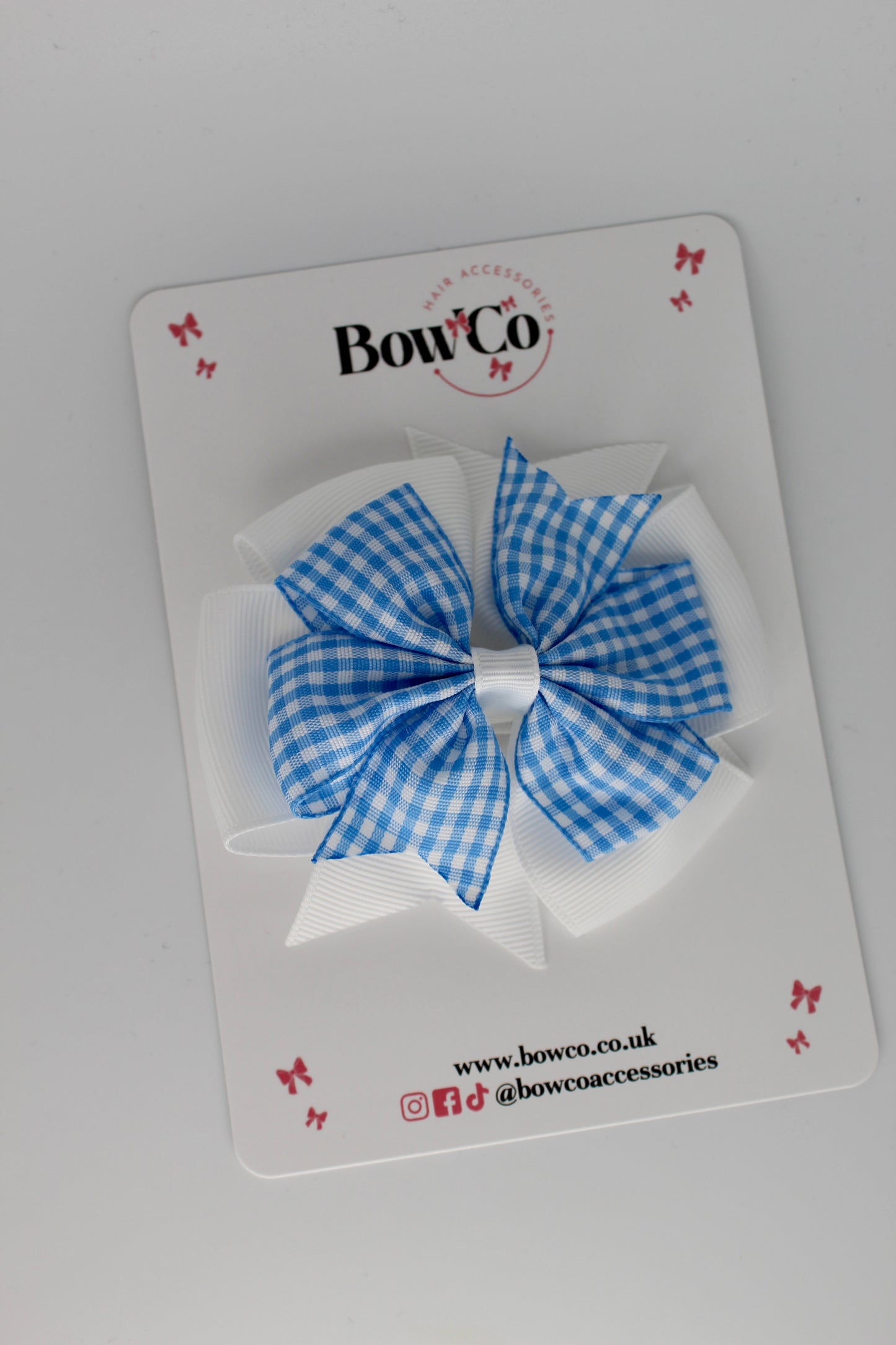 Pinwheel Light Blue Gingham Bow