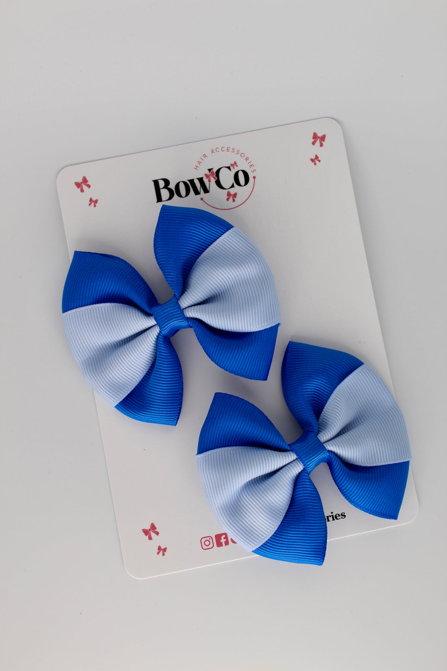 Royal Blue and Bluebell Round Tuxedo Bow