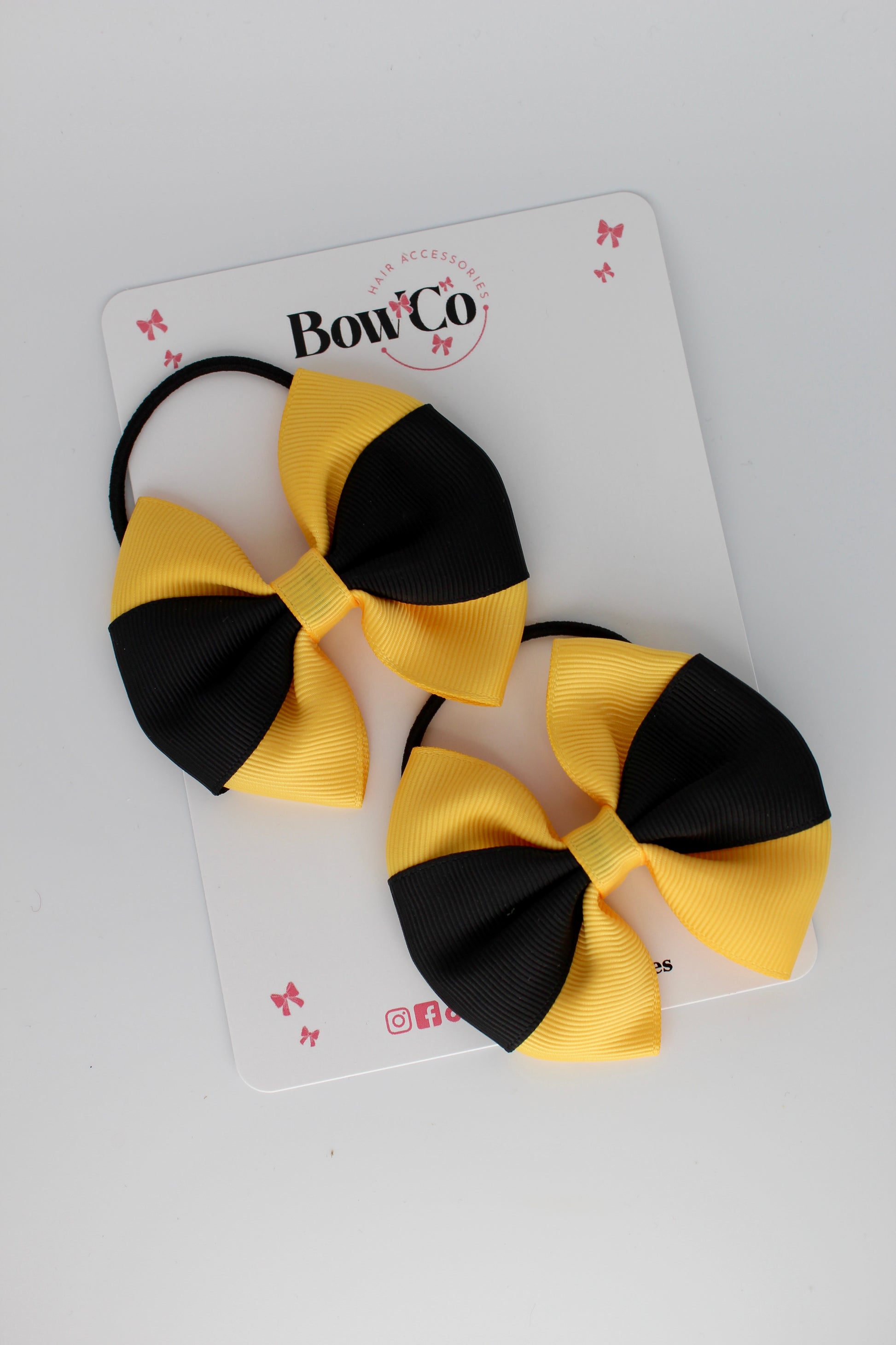 Black and Yellow Gold Round Tuxedo Bow