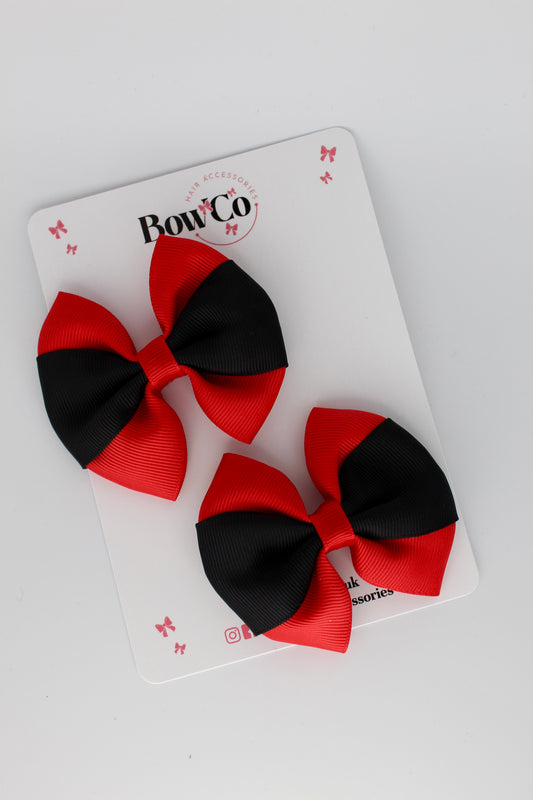 Red and Black Round Tuxedo Bow