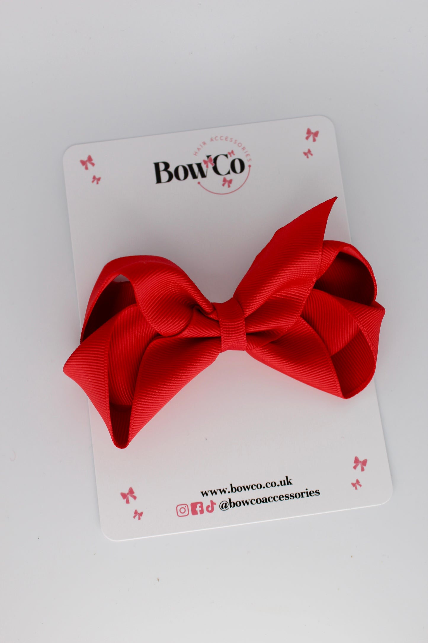 4 Inch Loop Bow - Clip - Red
