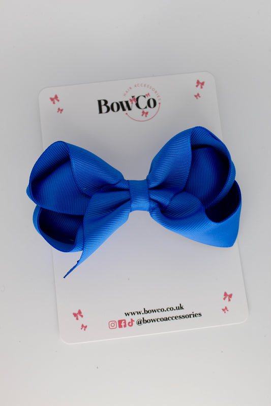 4 Inch Loop Bow - Clip - Royal Blue