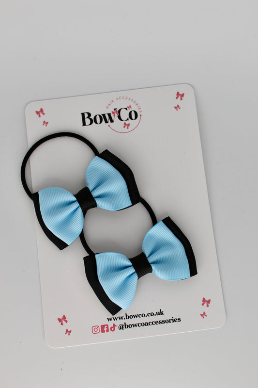 Double Bow Set - Elastic - Black and Blue Topaz