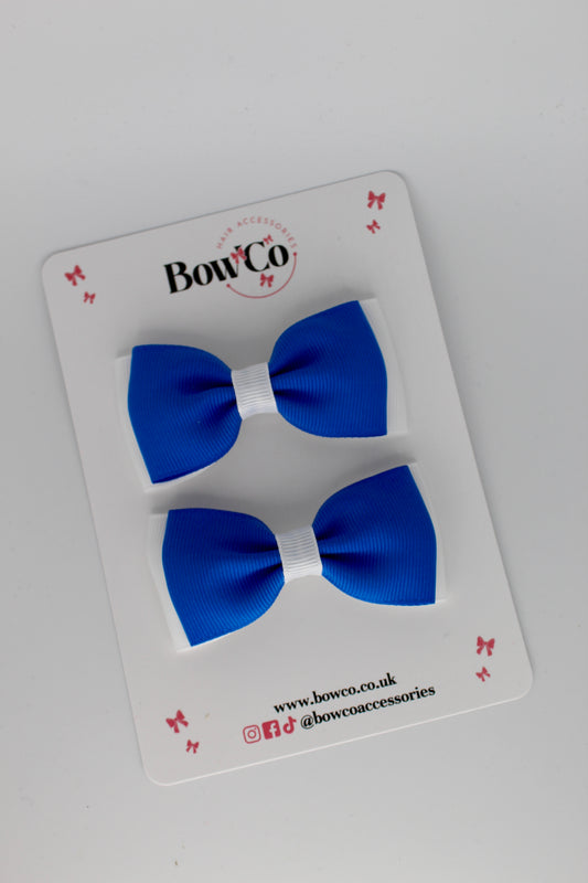 Royal Blue and White Double Lapel M/L