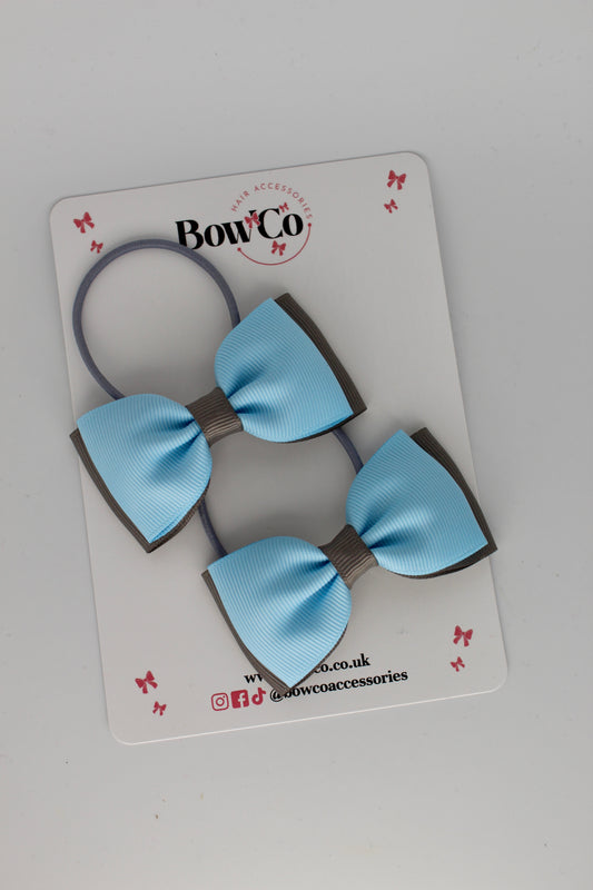 Blue Topaz and Metal Grey Double Lapel M/L