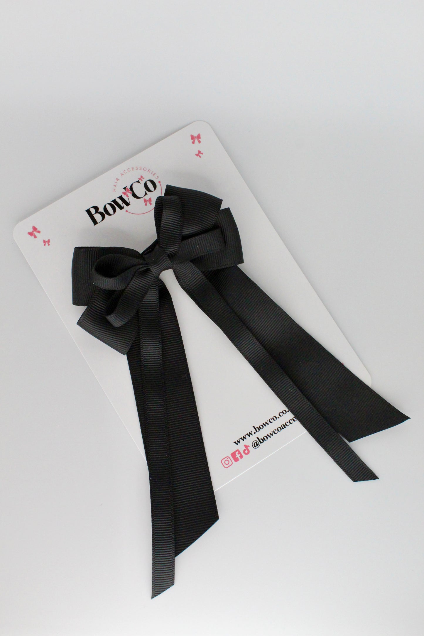 4 Inch Loop Bow Clip - Black