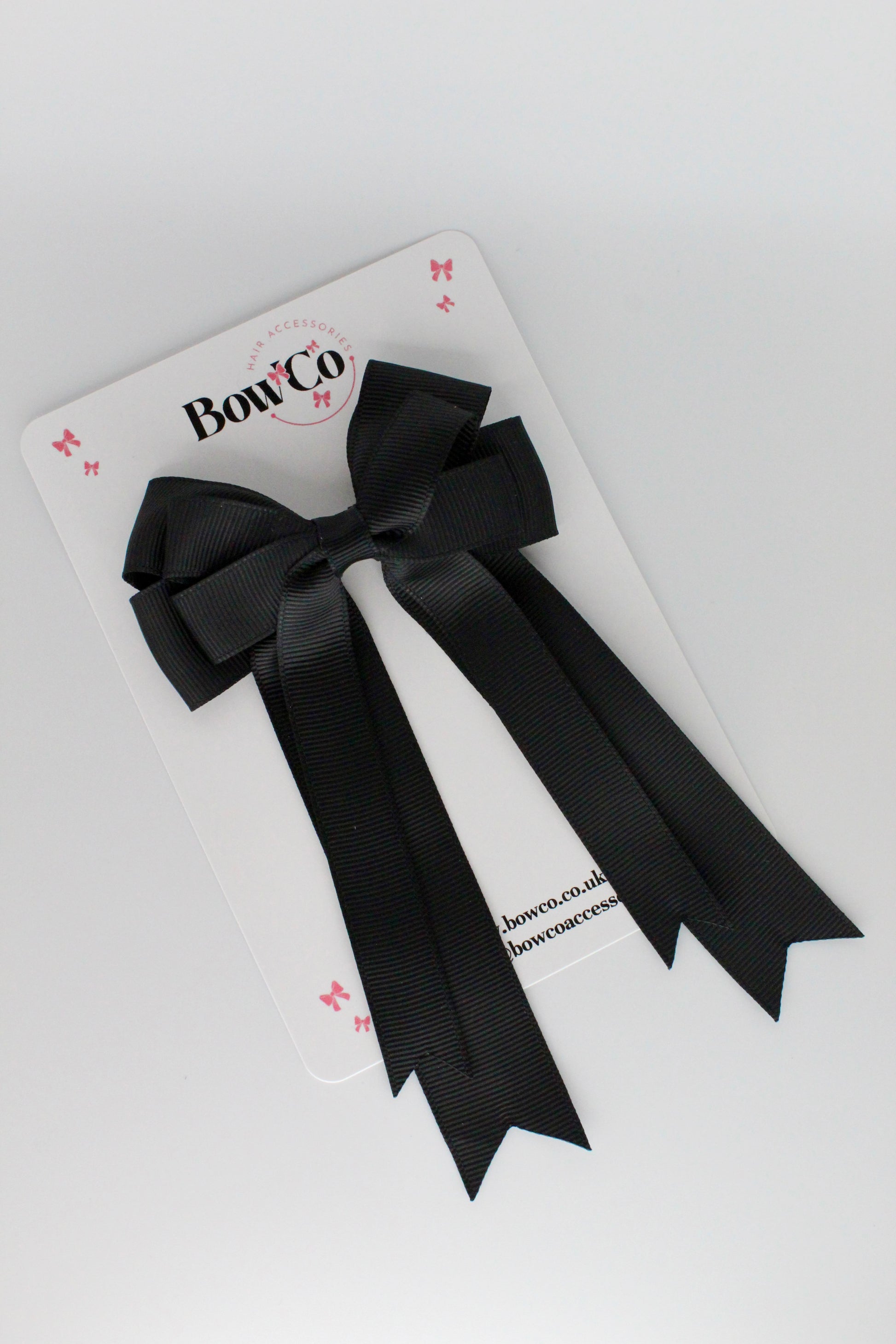 4.5 Inch Ponytail Double Bow - Black