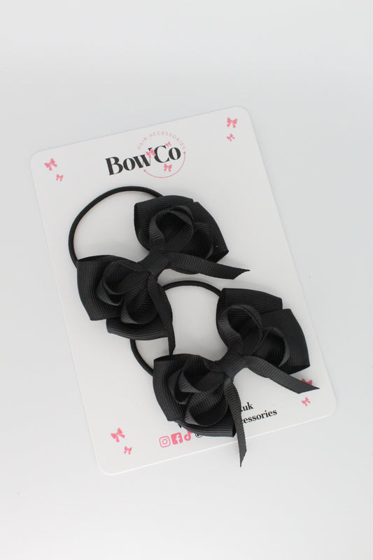 Black - Double Bow Set - Elastic