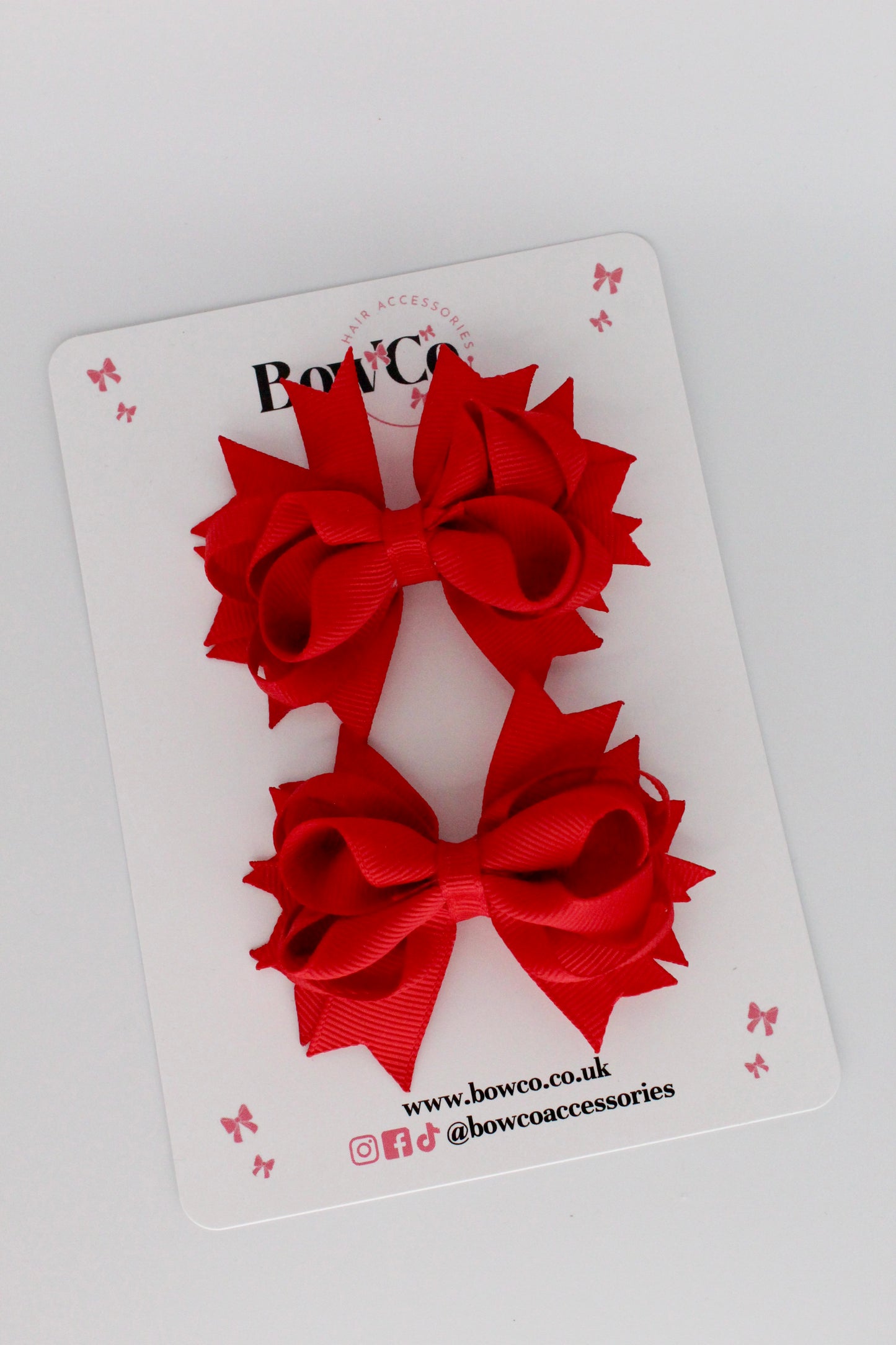 Red Loopy Stacked Bow - 2 Pack