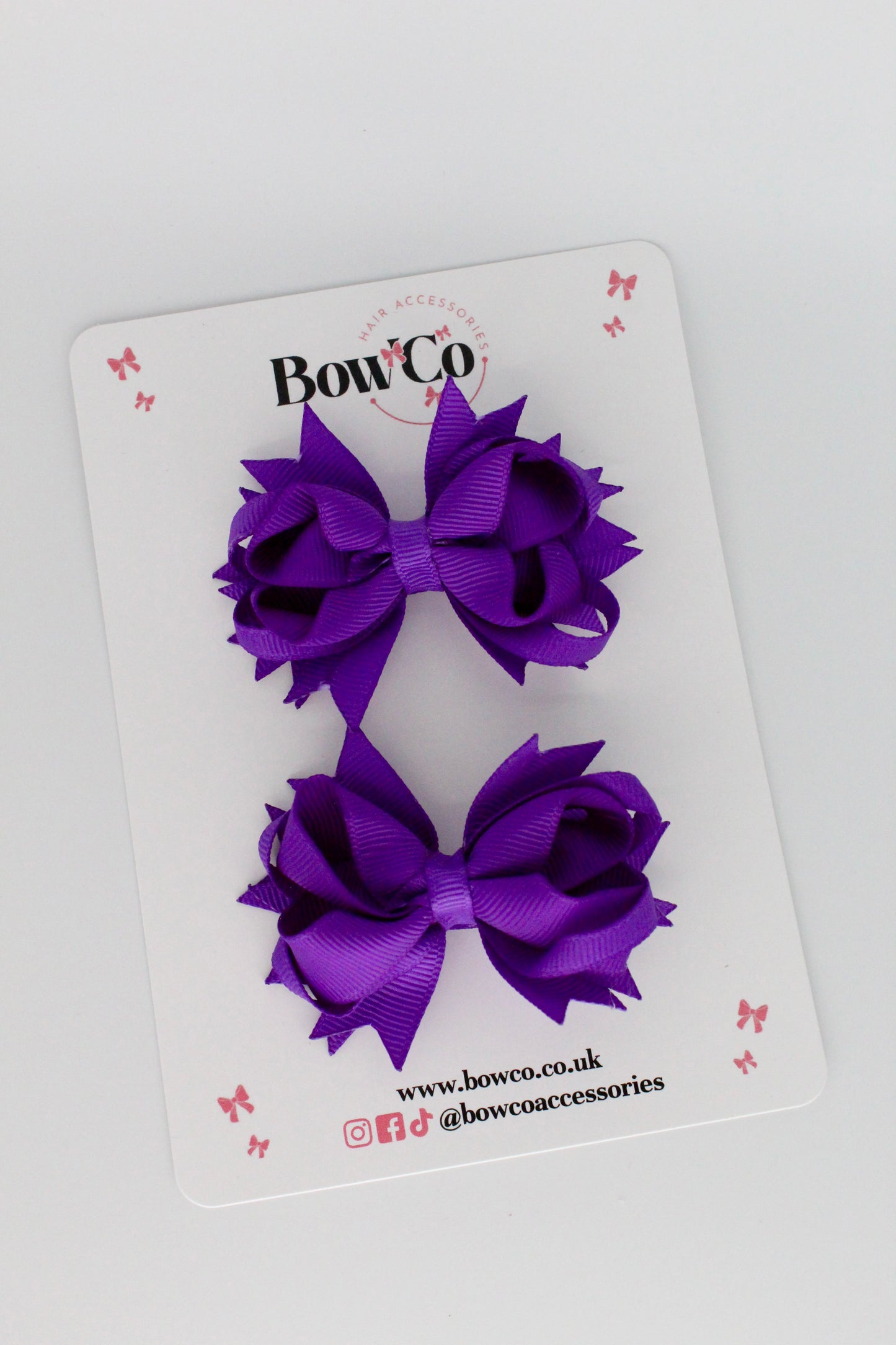 Purple Loopy Stacked Bow Set - 2 Pack