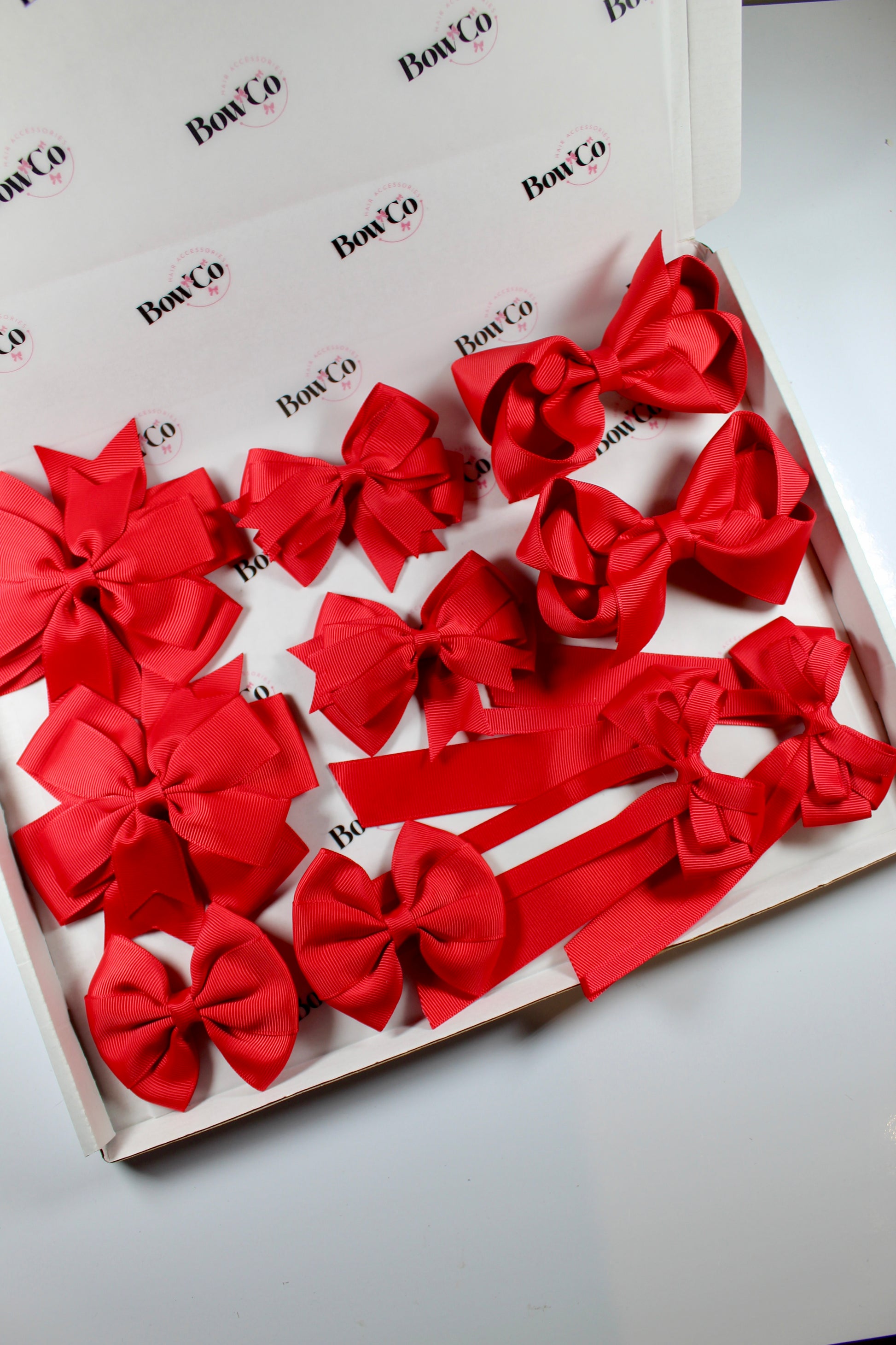 School Bundle 10 Bows - 5 Matching Pairs - Red