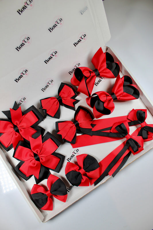 School Bundle - 5 Matching Pairs - Red and Black