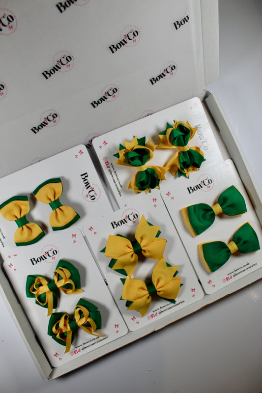 School Bundle- 5 Matching Pairs - Green and Yellow Gold