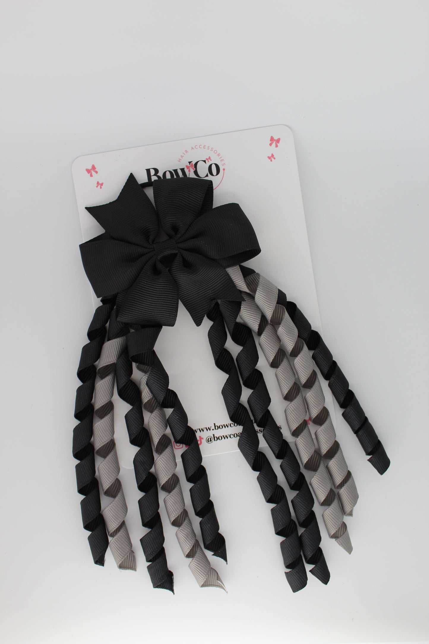 Pinwheel Corker Bow - Black and Metal Grey