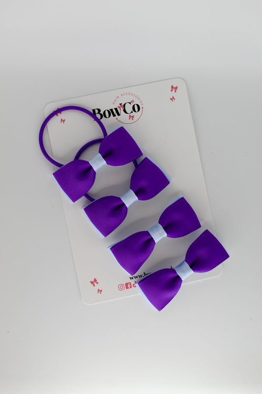 Layer Bow - 4 Bow Pack Bundle - Purple and Bluebell