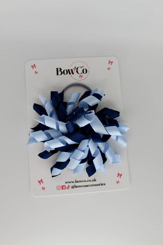 3.5 Inch Corker Bow Elastic - Navy and Bluebell