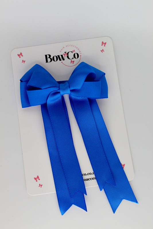 4.5 Inch Ponytail Double Bow - Royal Blue