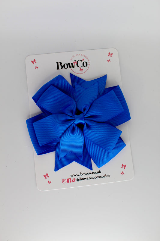 Royal Blue Pinwheel Bow with Alligator Clip