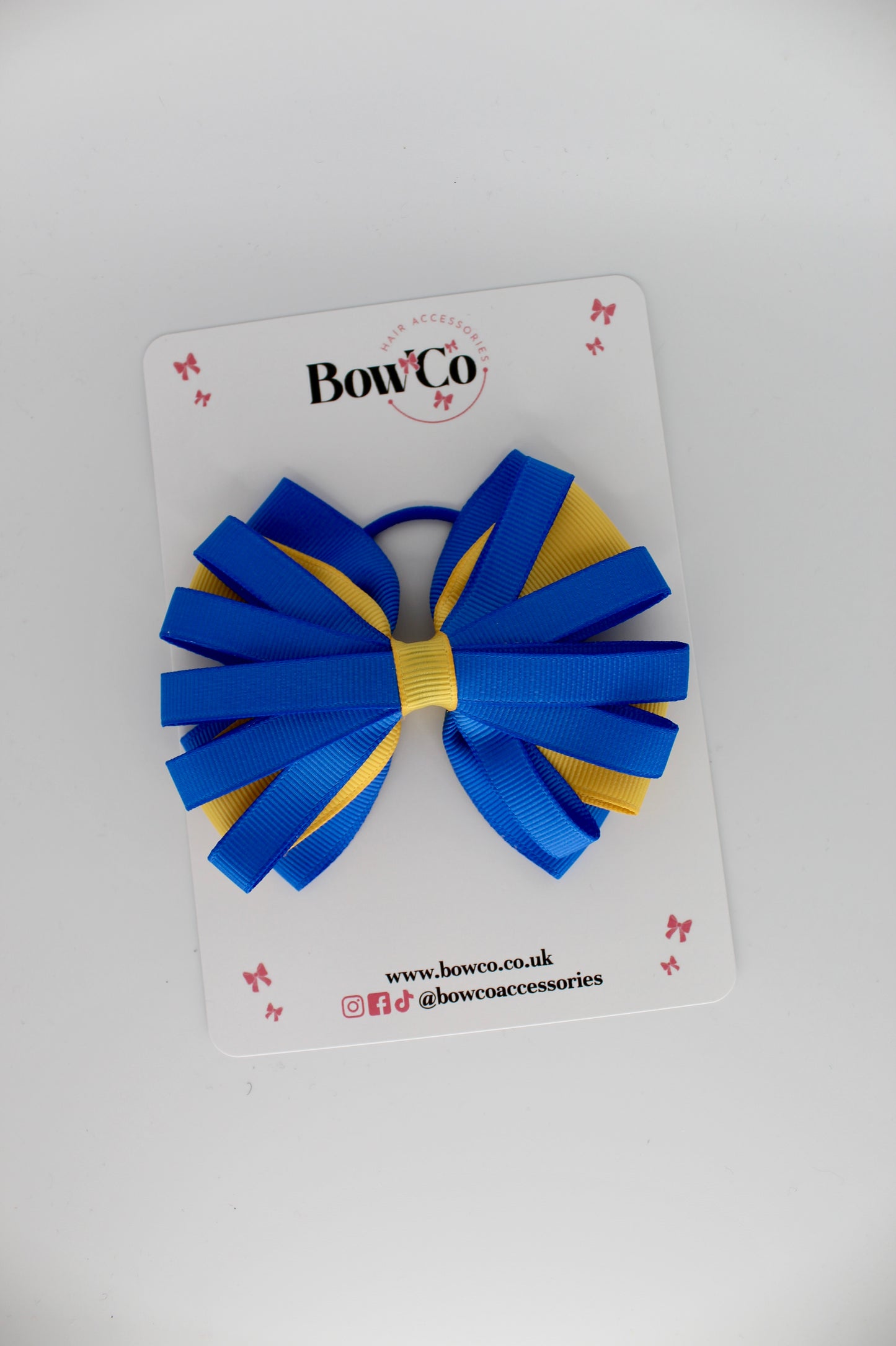 Spiral Bow - Elastic - Royal Blue and Yellow Gold