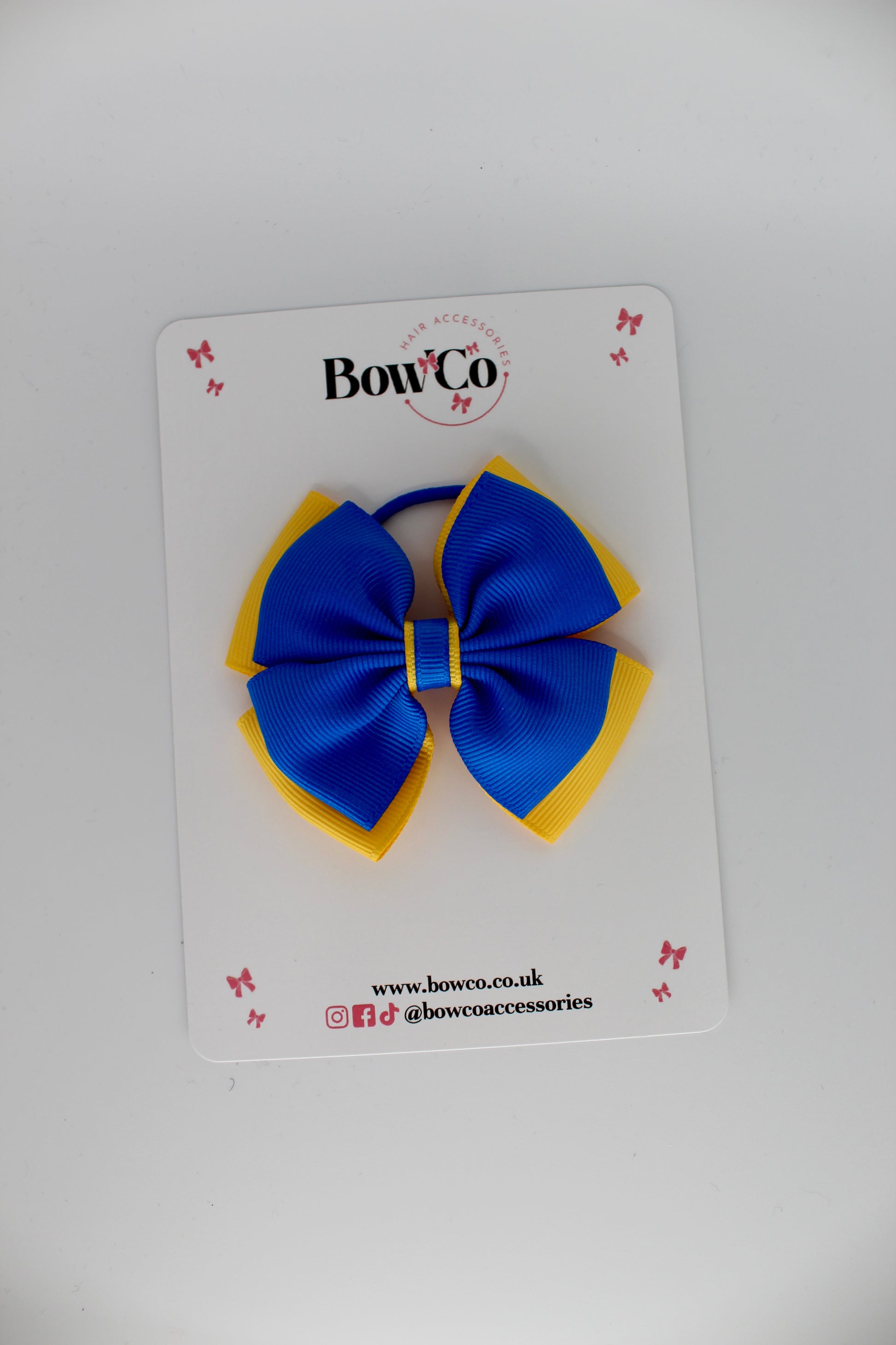 Layer Edge Bow - Elastic - Royal Blue and Yellow Gold