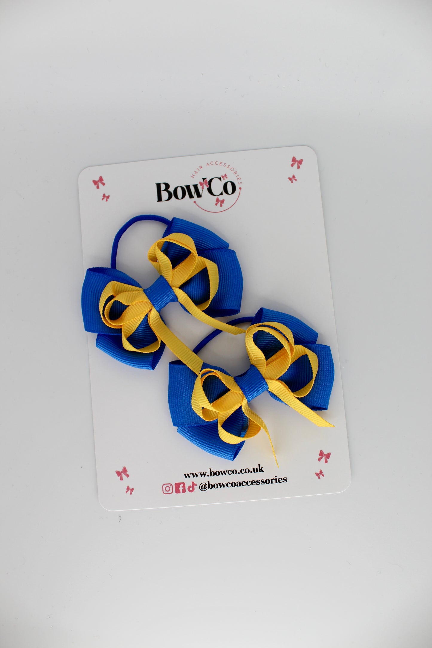 Double Bow - Elastic - Royal Blue and Yellow Gold