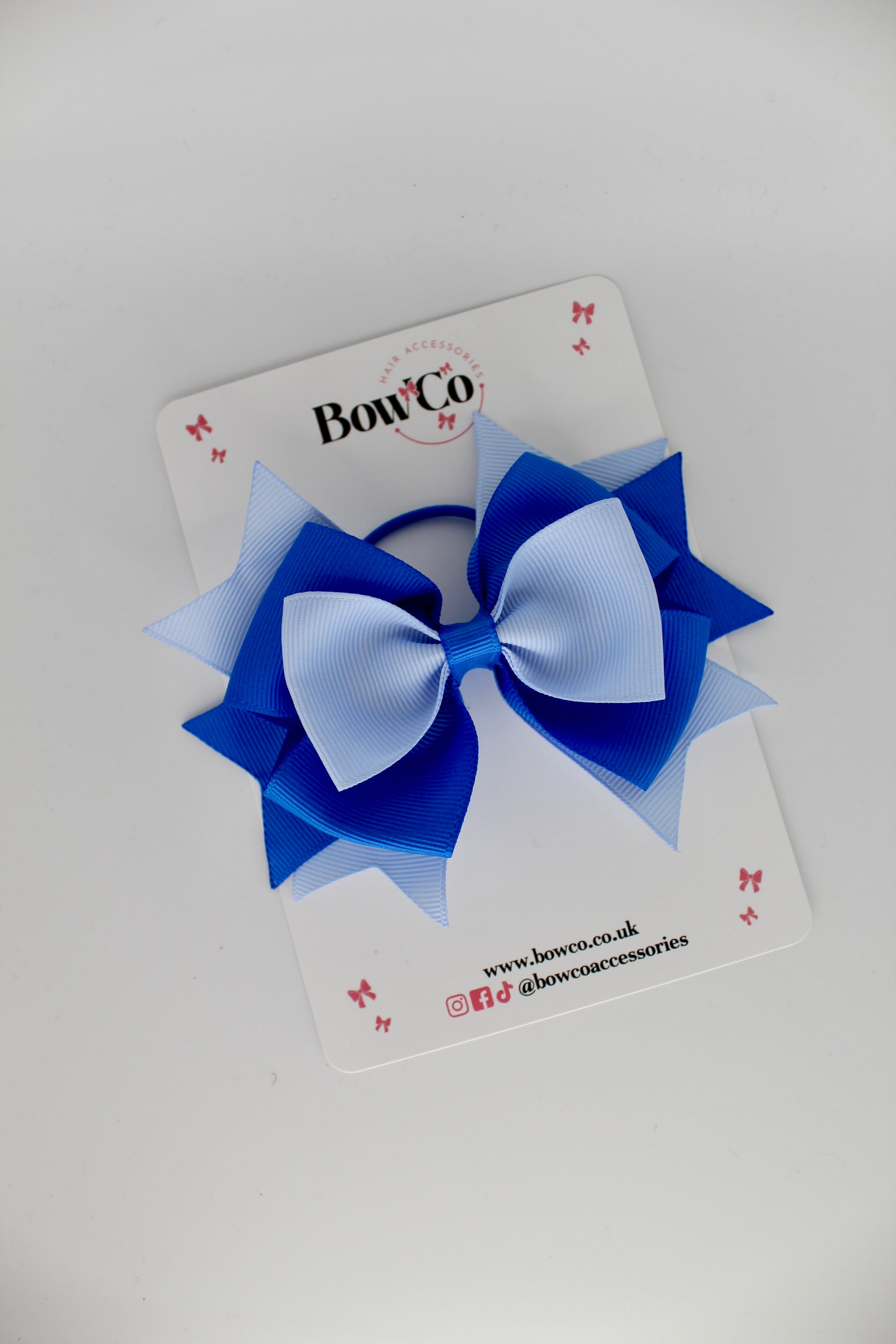 Layer Bow - Elastic - Royal Blue and Bluebell