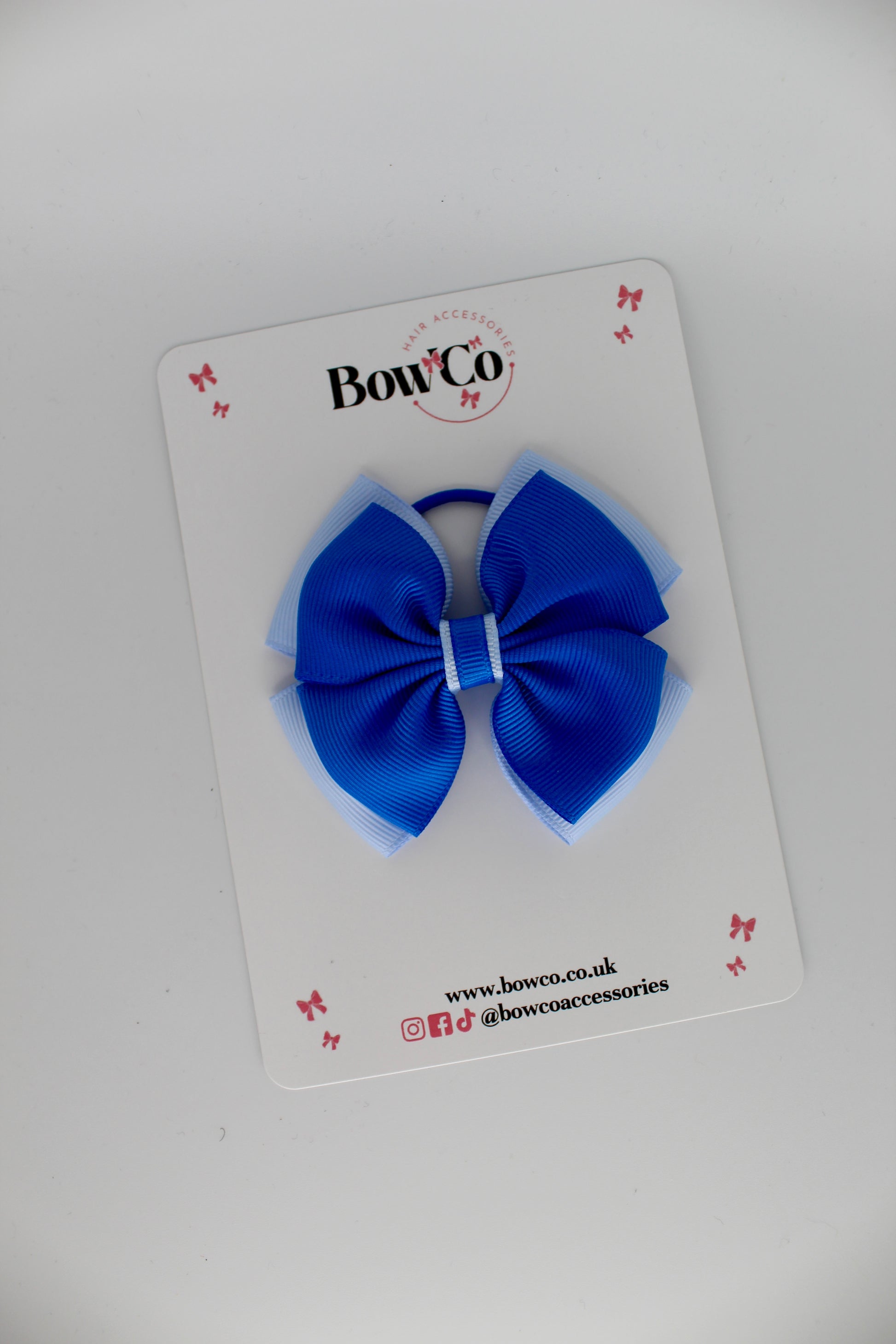 Layer Edge Bow - Elastic - Royal Blue and Bluebell