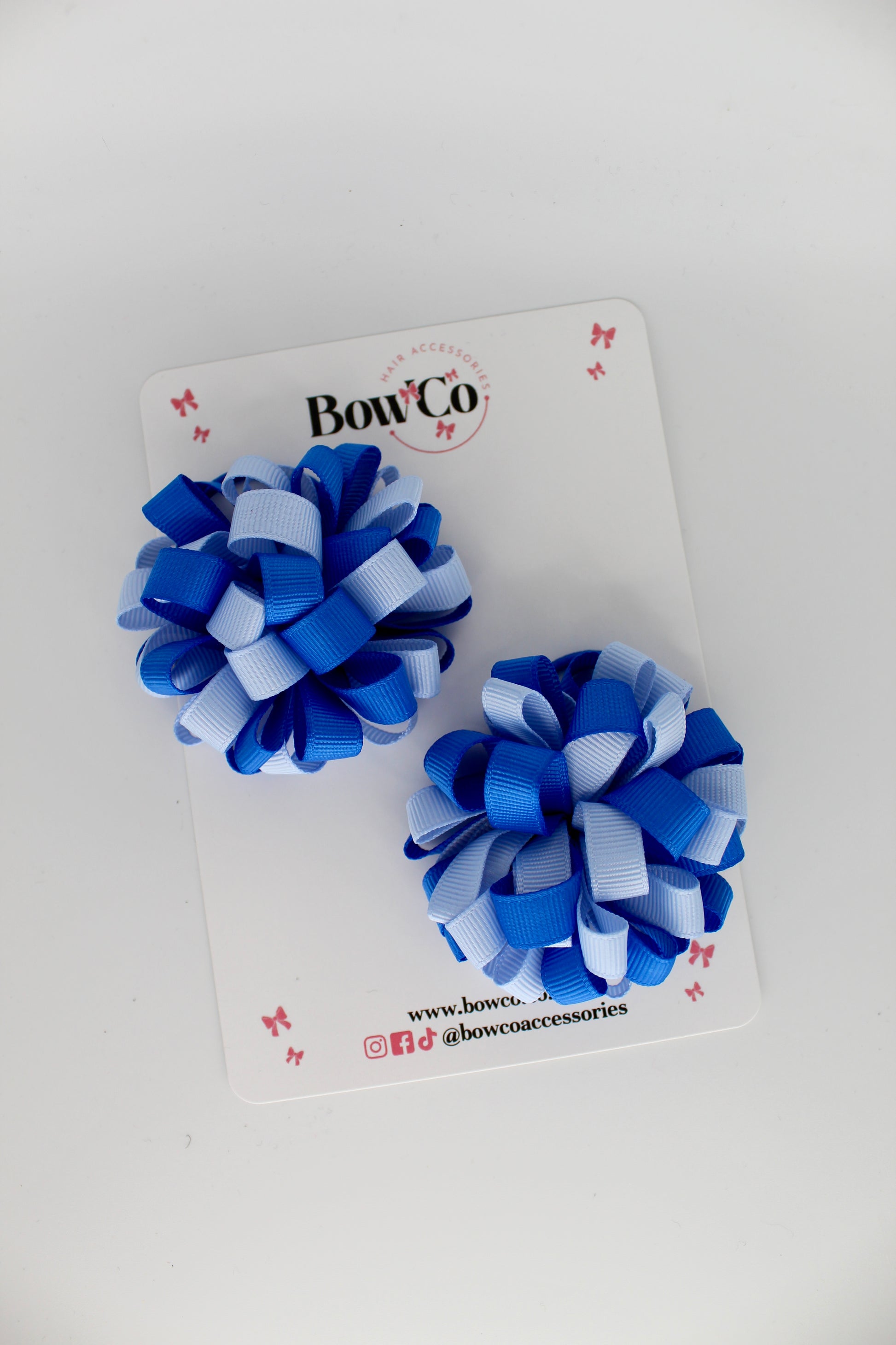 Pom Pom Set - Elastic - Royal Blue and Bluebell