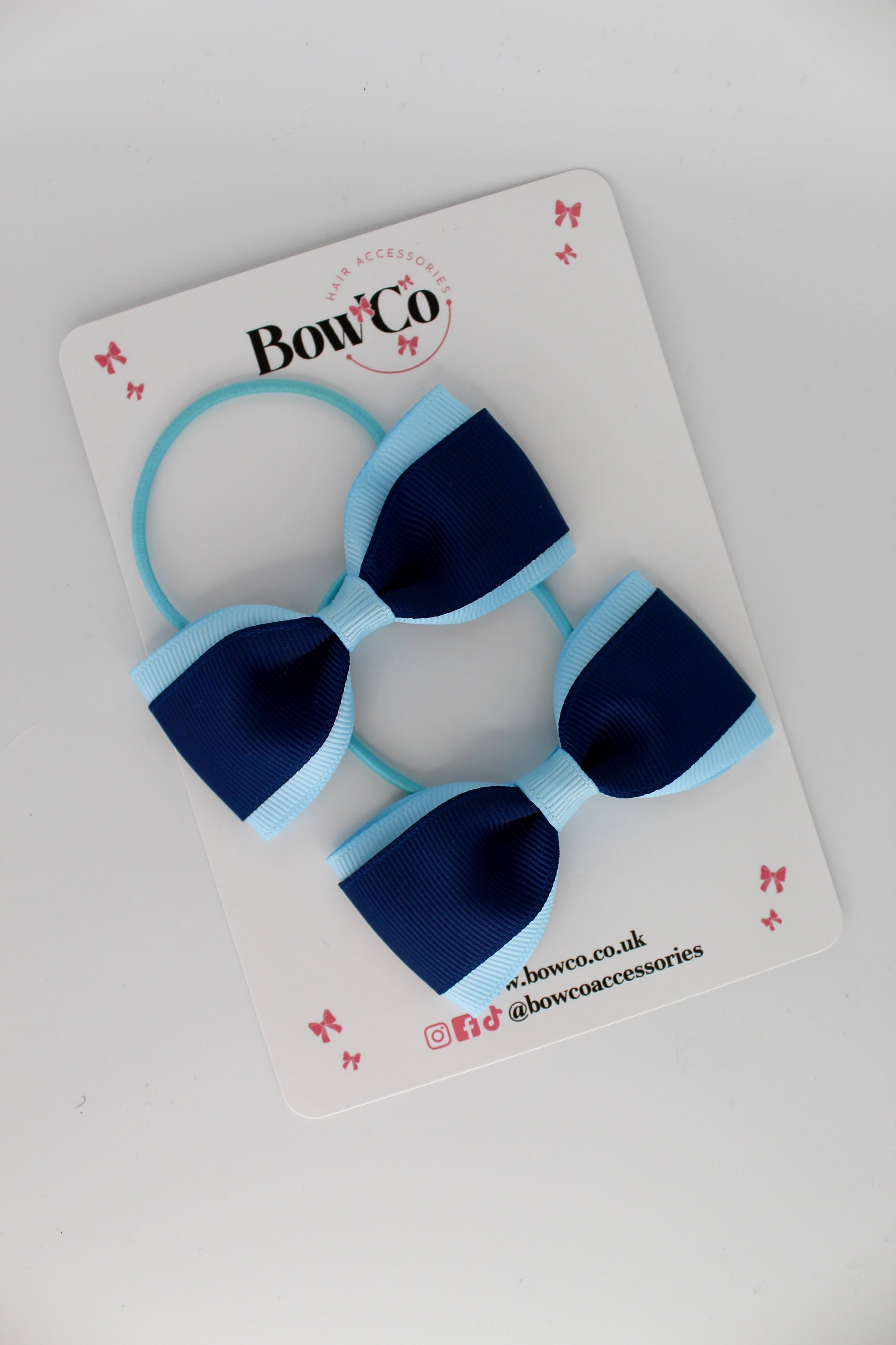 Tuxedo Bow Set - Elastic - Navy and Blue Topaz