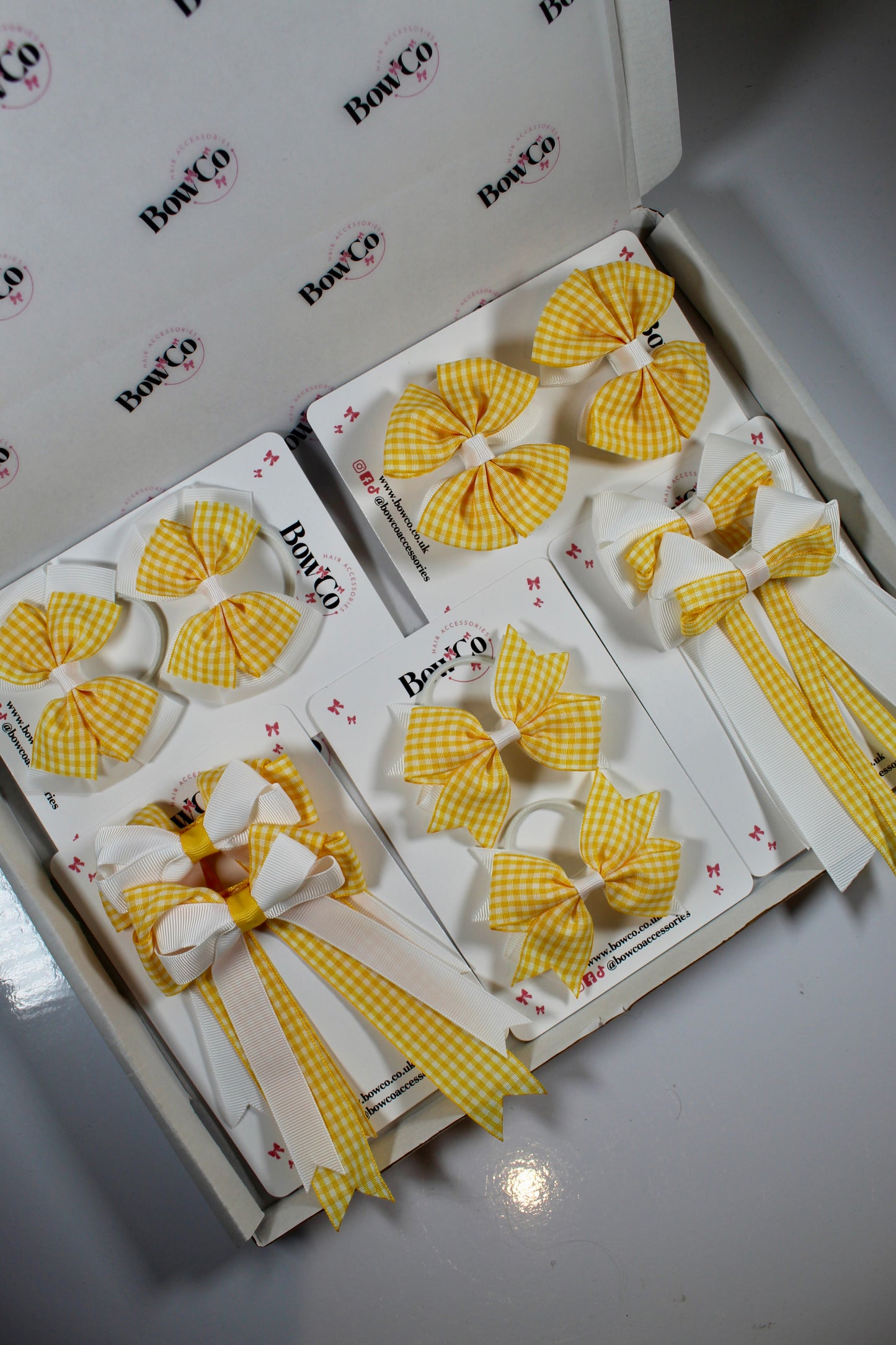 Yellow Gingham School Bundle - 10 Bows