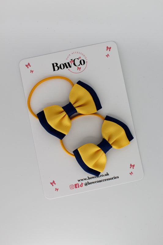 Navy and Yellow Gold Double Lapel Set - Elastic