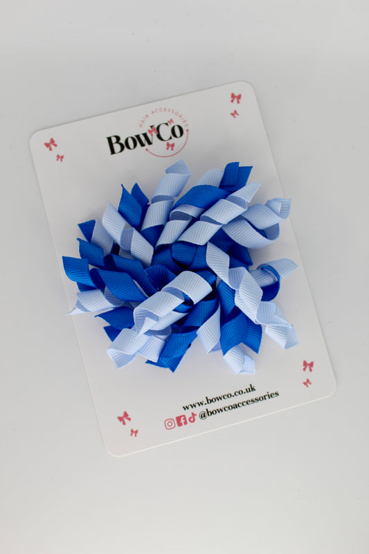 Corker Bow - Clip - Royal Blue and Bluebell